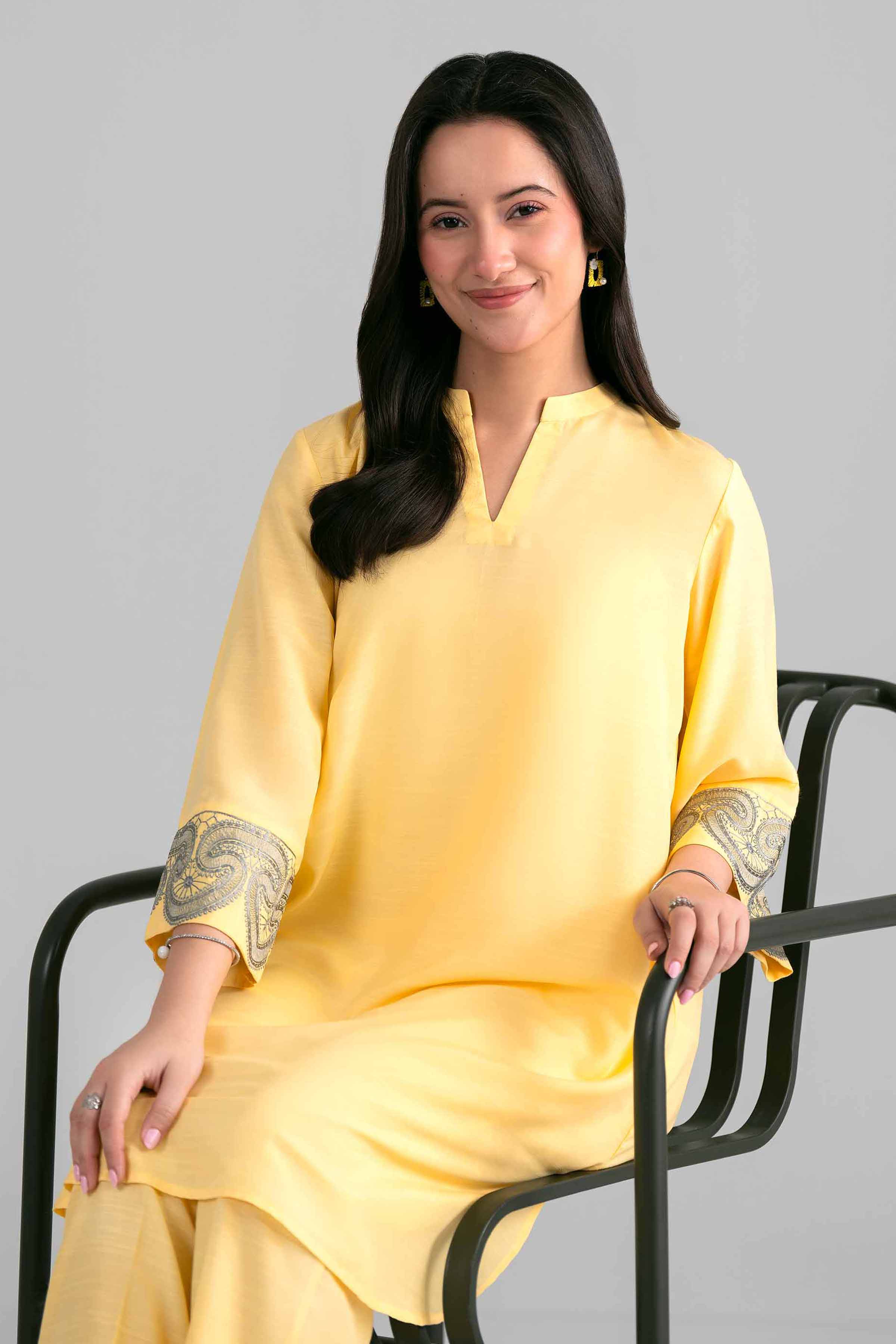 2 Piece - Embroidered Suit - PE26-396 Yellow Lawn 2PC Embroidered READY TO WEAR