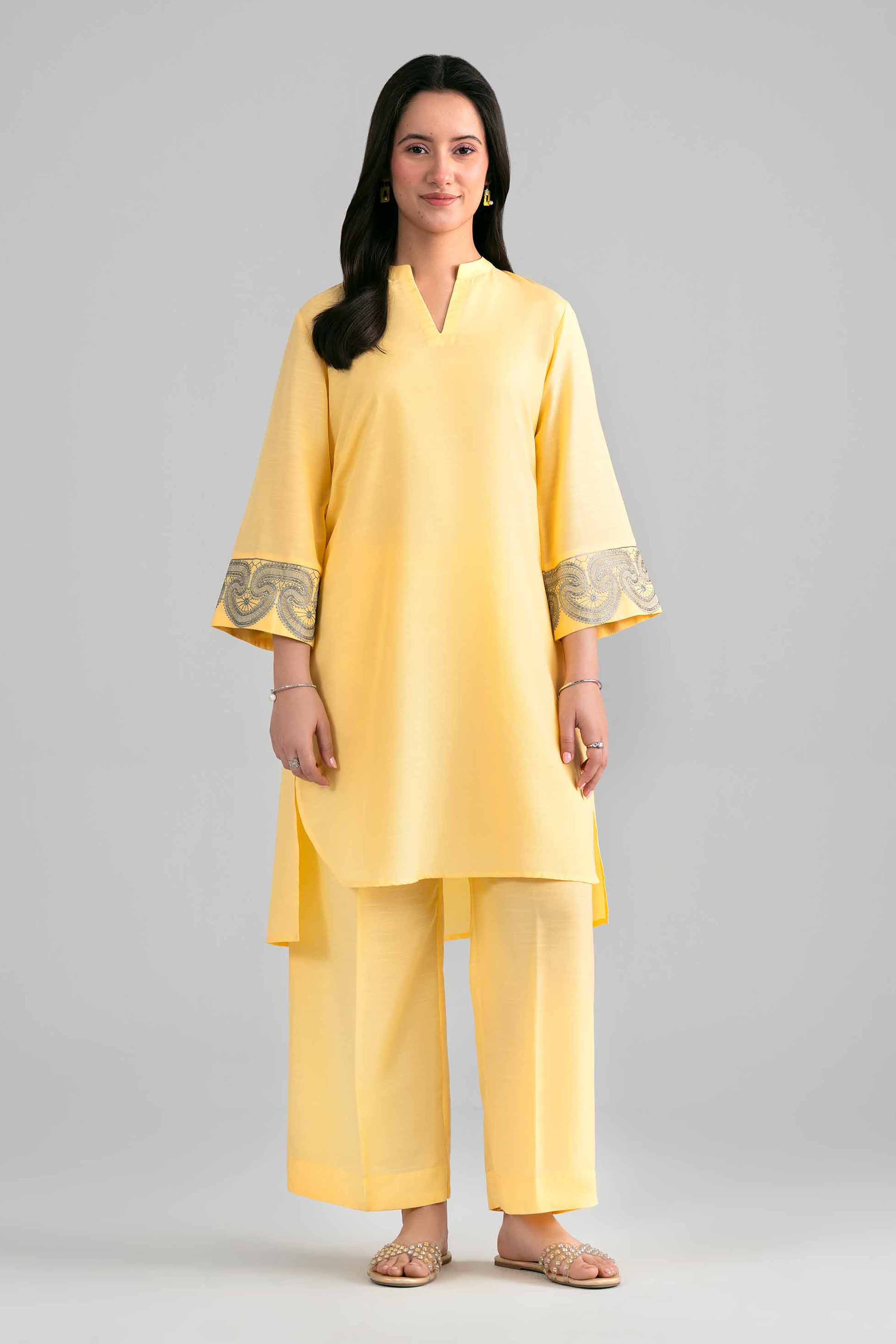 2 Piece - Embroidered Suit - PE26-396 Yellow Lawn 2PC Embroidered READY TO WEAR