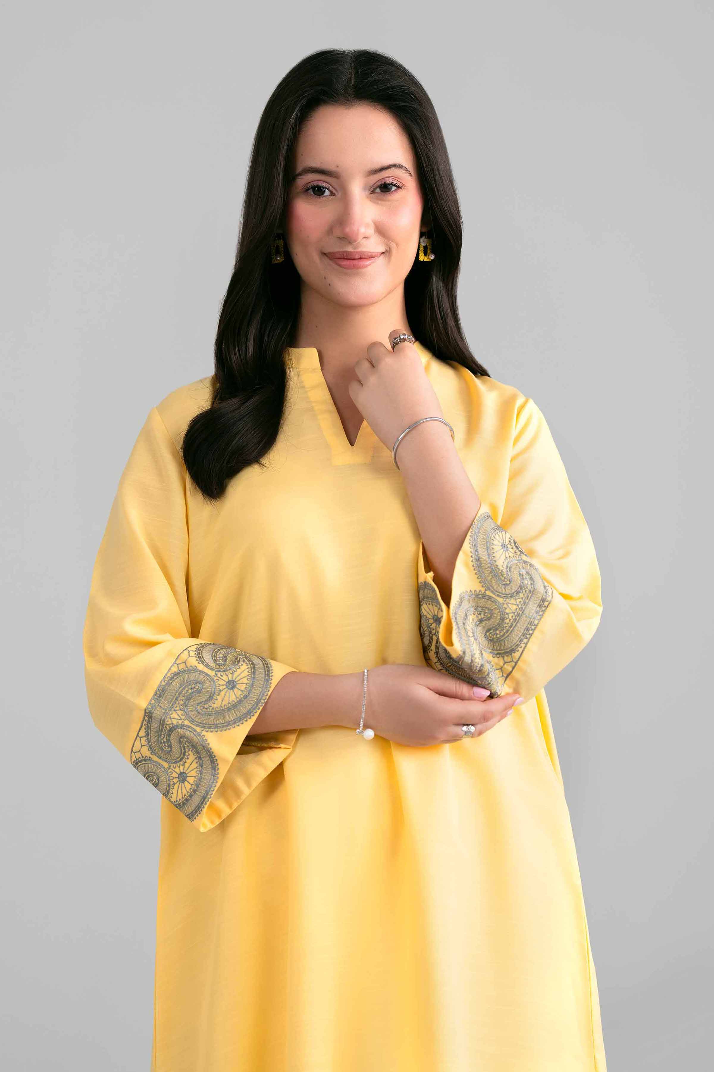 2 Piece - Embroidered Suit - PE26-396 Yellow Lawn 2PC Embroidered READY TO WEAR