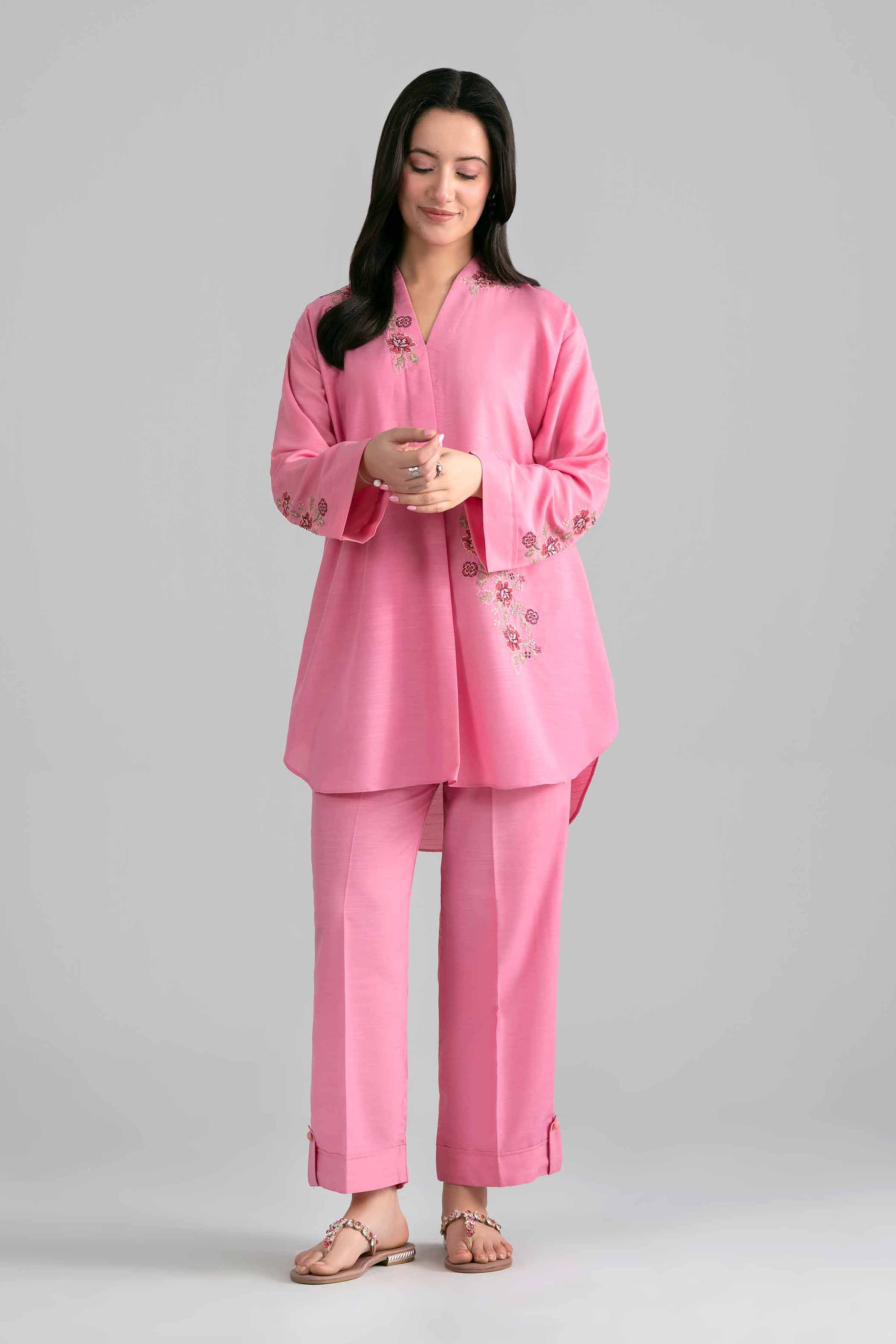 2 Piece - Embroidered Suit - PE26-401 Pink Lawn 2PC Embroidered READY TO WEAR