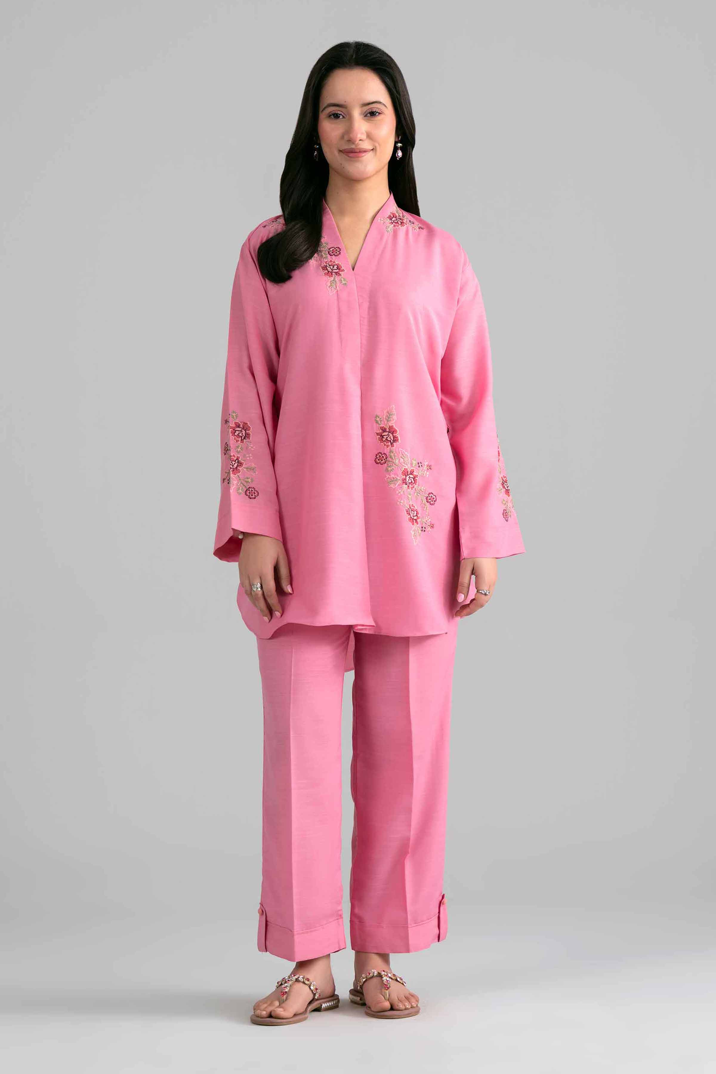 2 Piece - Embroidered Suit - PE26-401 Pink Lawn 2PC Embroidered READY TO WEAR