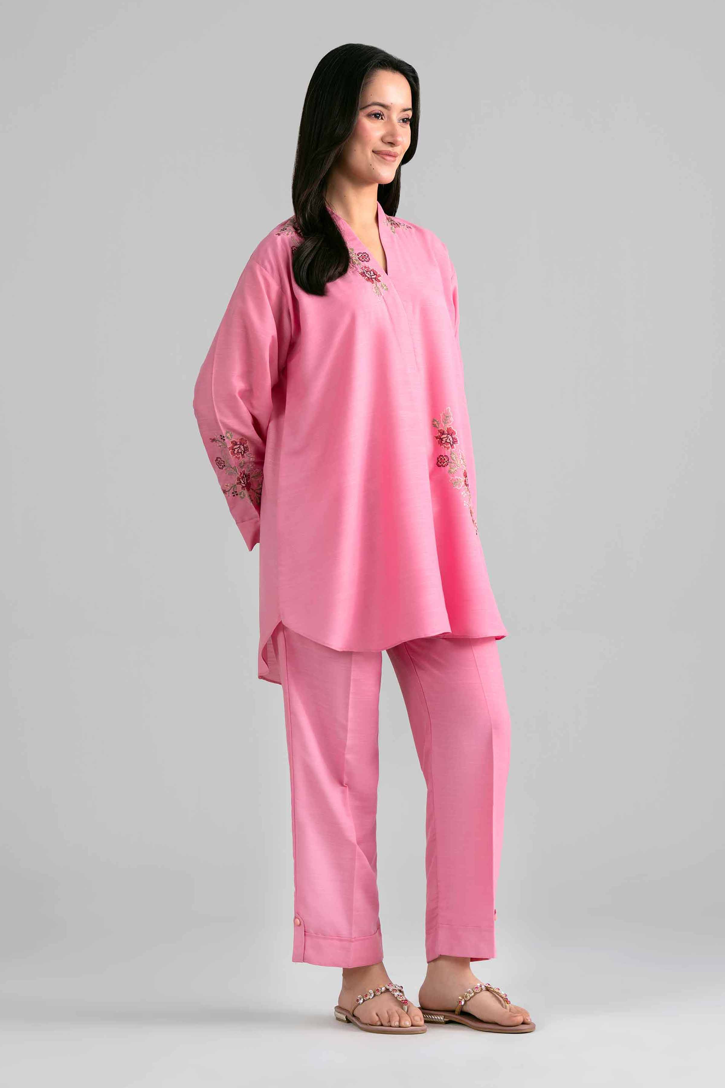2 Piece - Embroidered Suit - PE26-401 Pink Lawn 2PC Embroidered READY TO WEAR