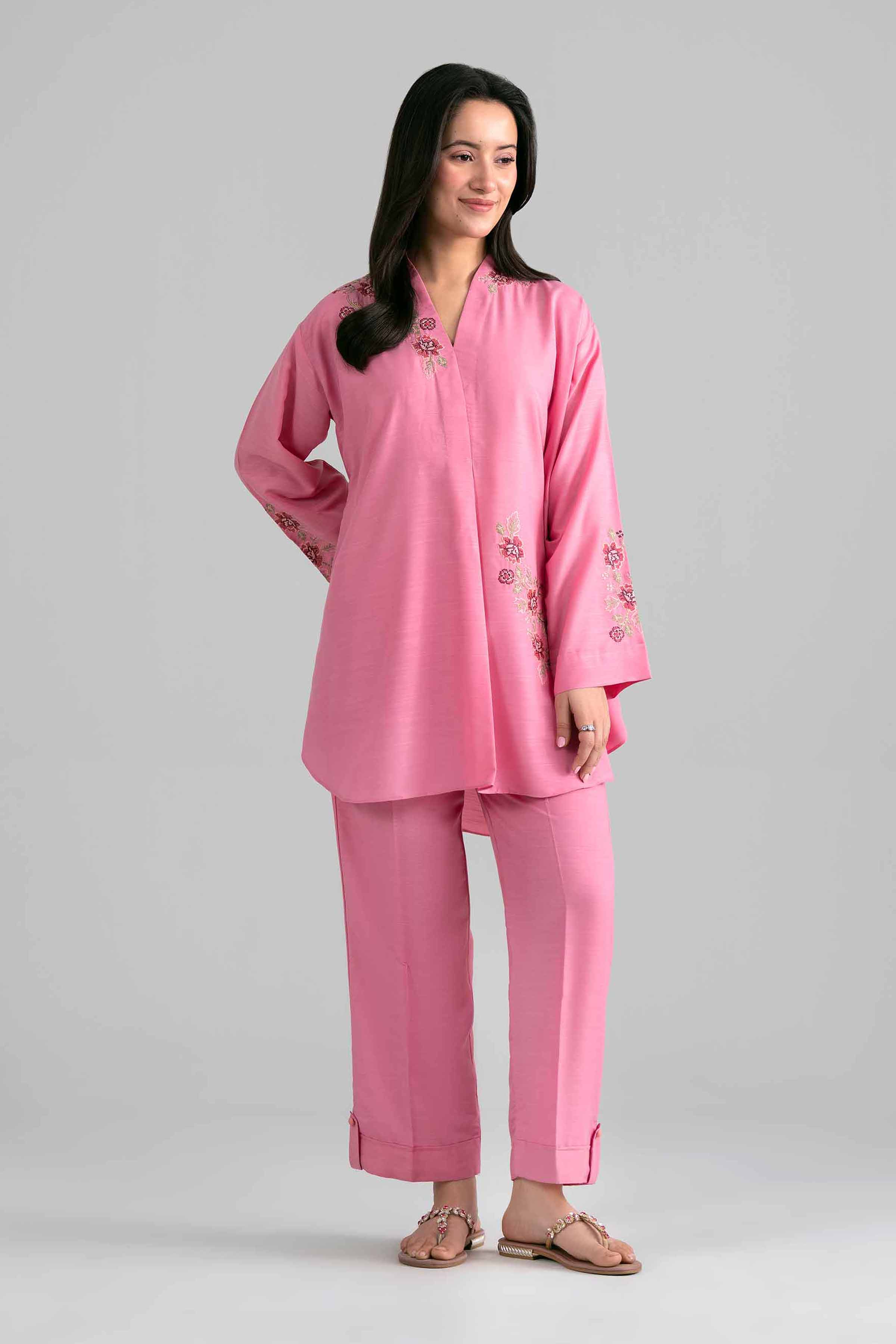 2 Piece - Embroidered Suit - PE26-401 Pink Lawn 2PC Embroidered READY TO WEAR