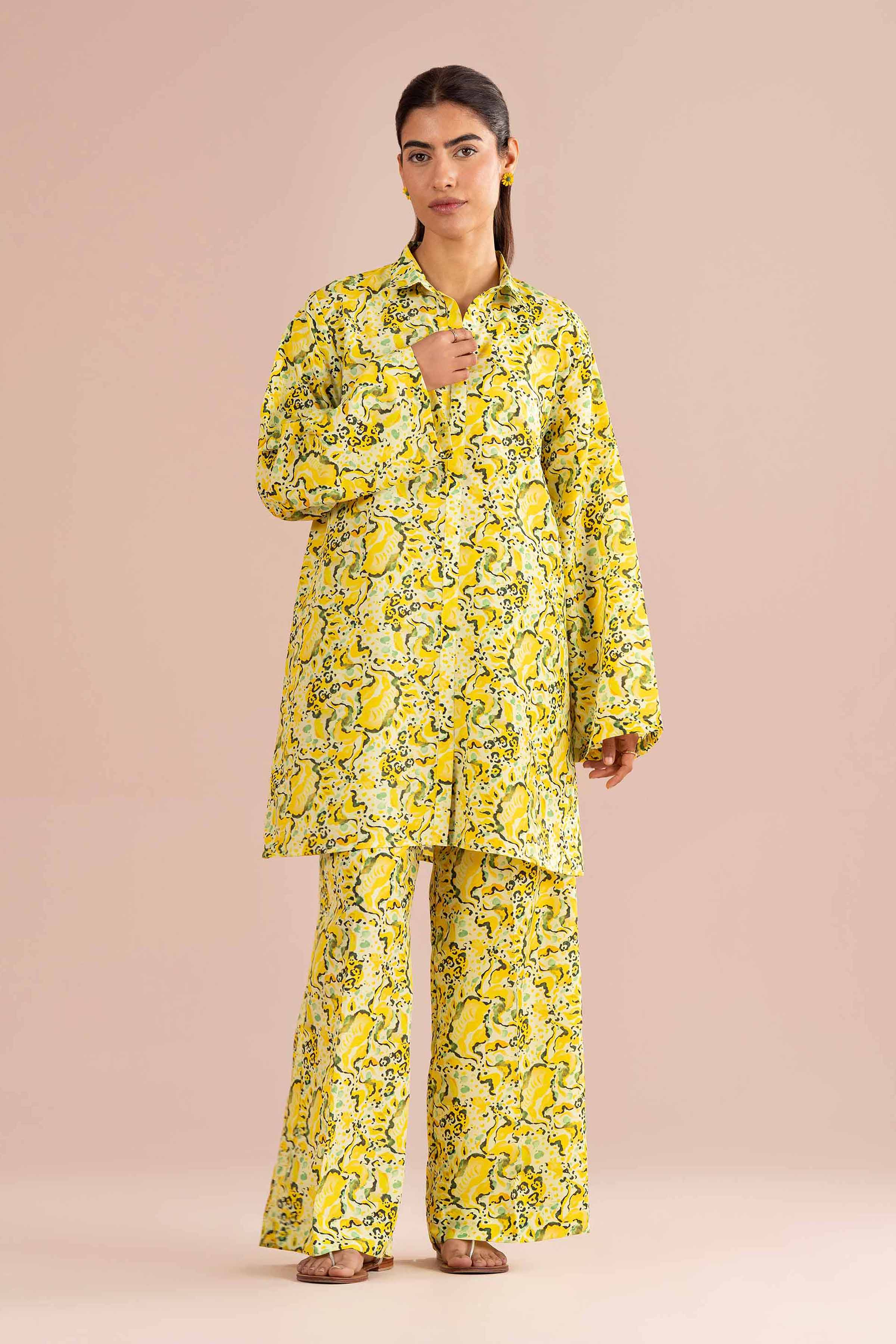 2 Piece - Printed Suit - PE26-416 Yellow Lawn 2PC Printed
