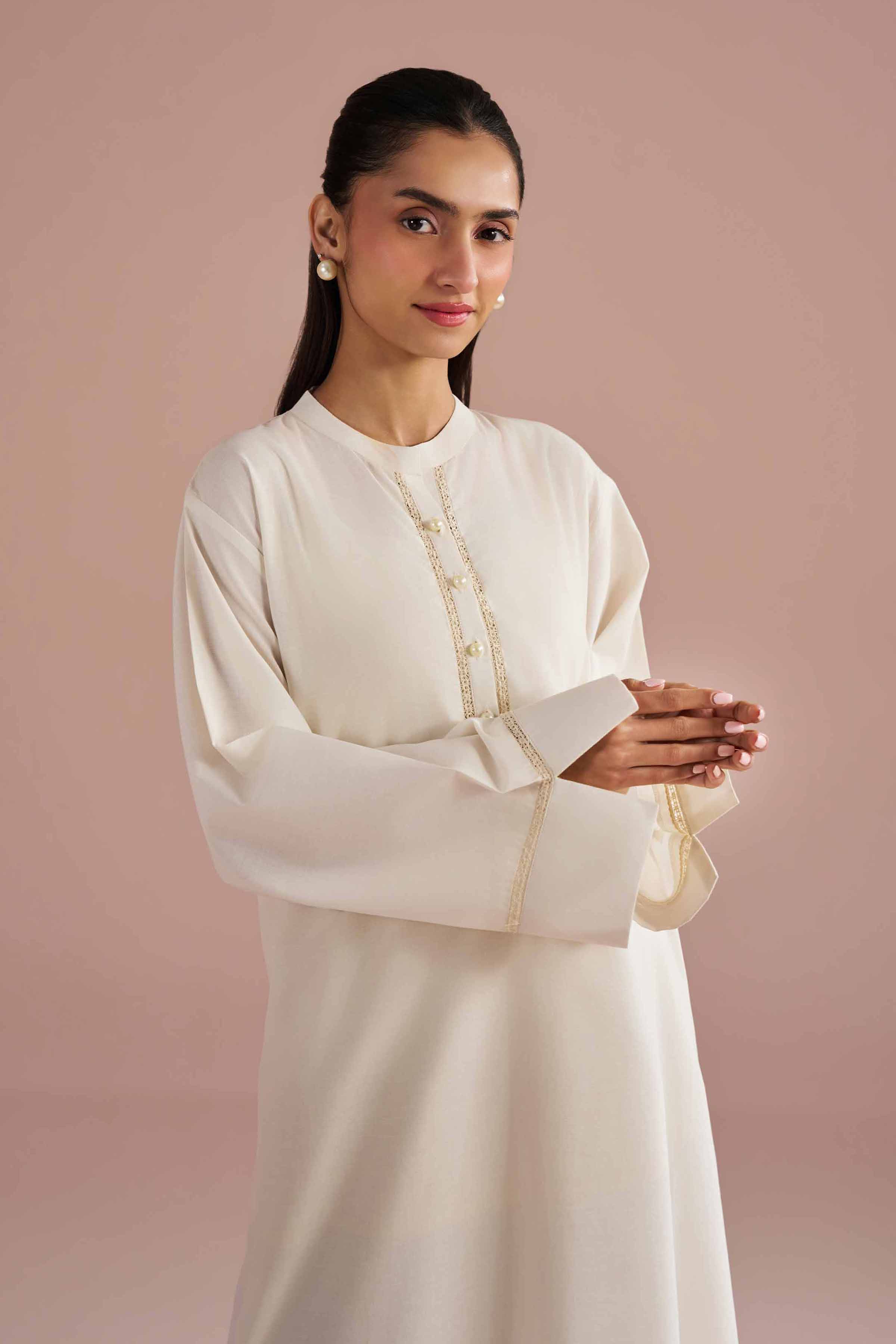 2 Piece - Basic Suit - PE26-43 White Plain 2PC Solids READY TO WEAR