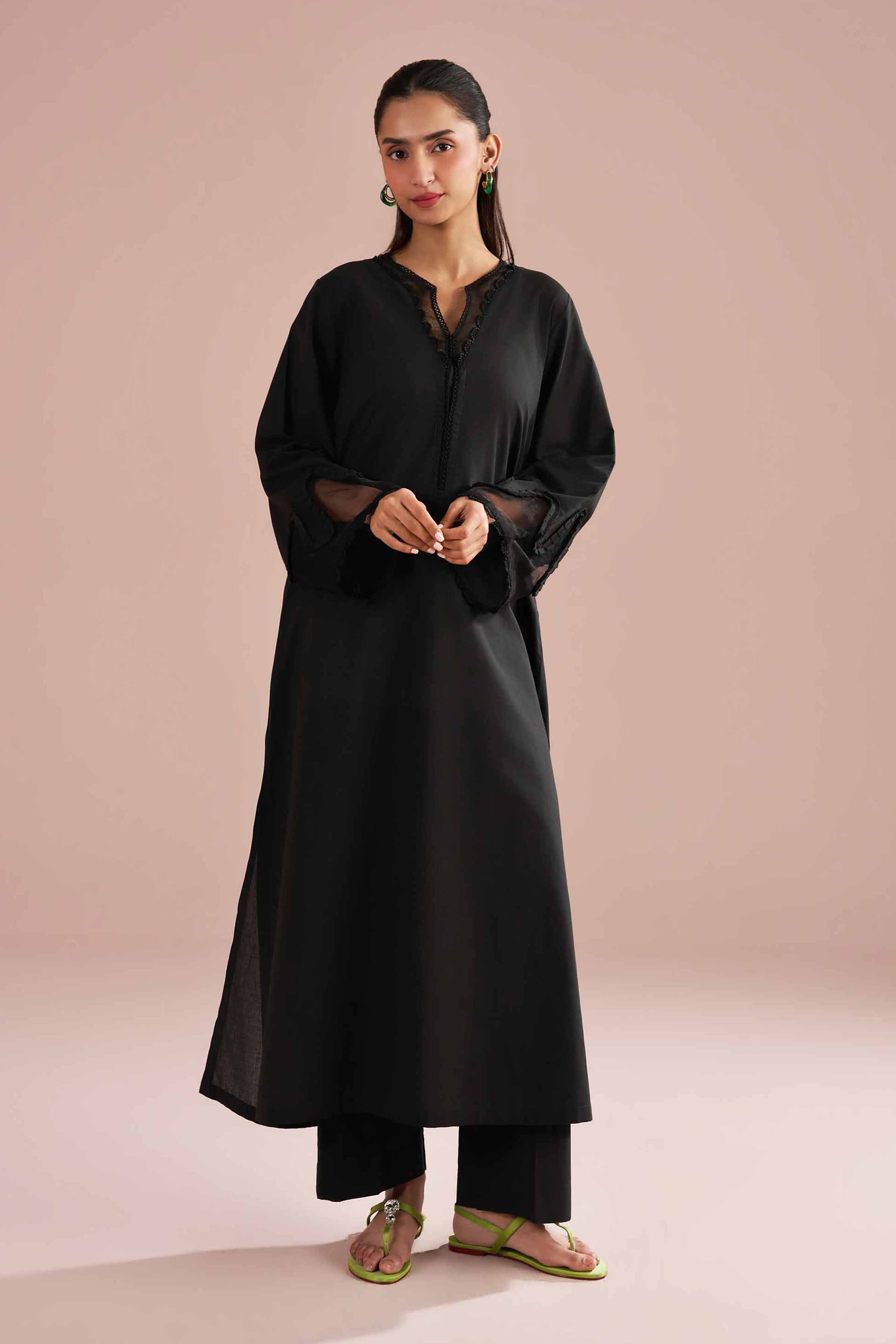 2 Piece - Basic Suit - PE26-45 Black Cambric 2PC Solids READY TO WEAR