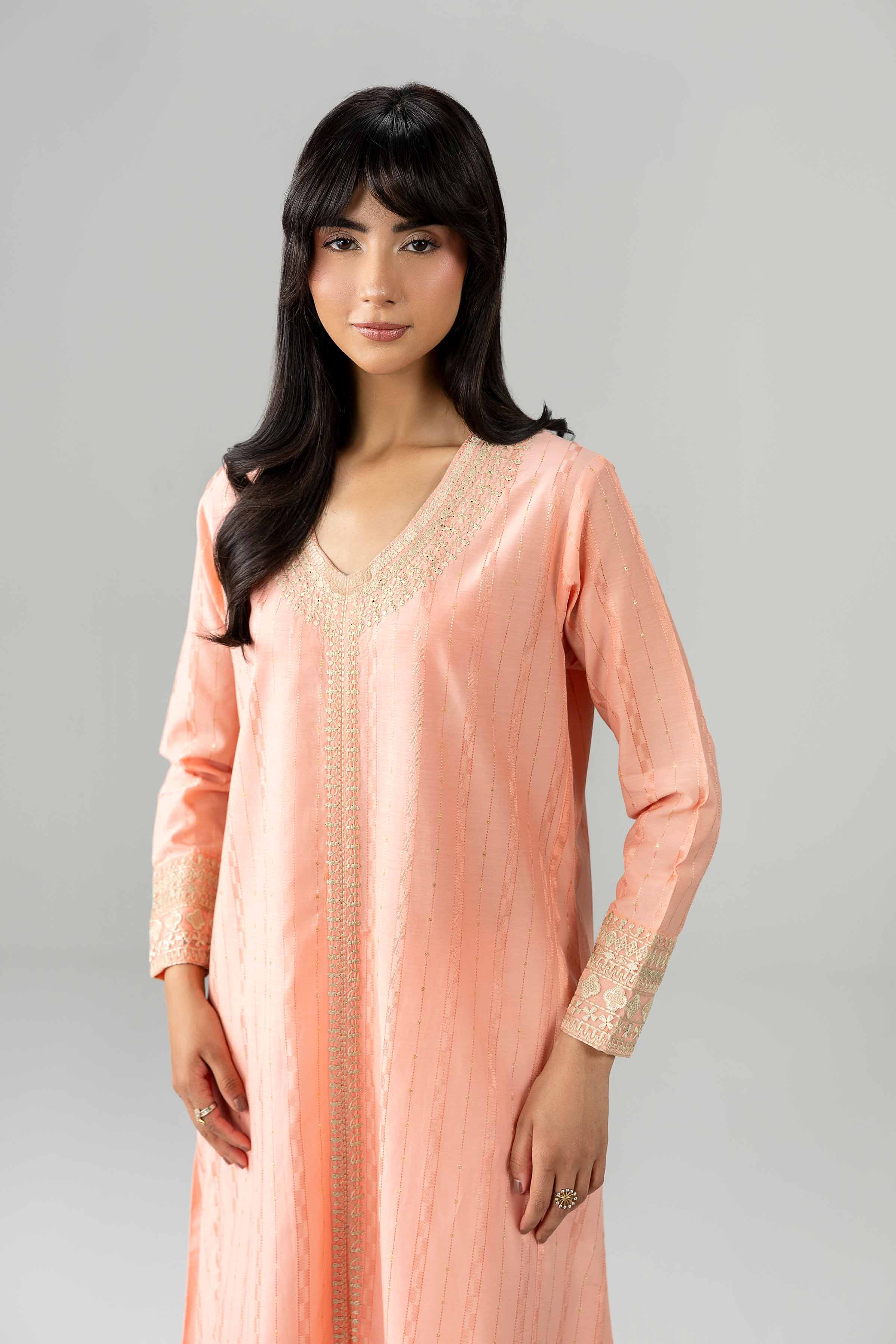 2 Piece - Embroidered Suit - PE26-462 Orange Lawn 2PC Embroidered READY TO WEAR