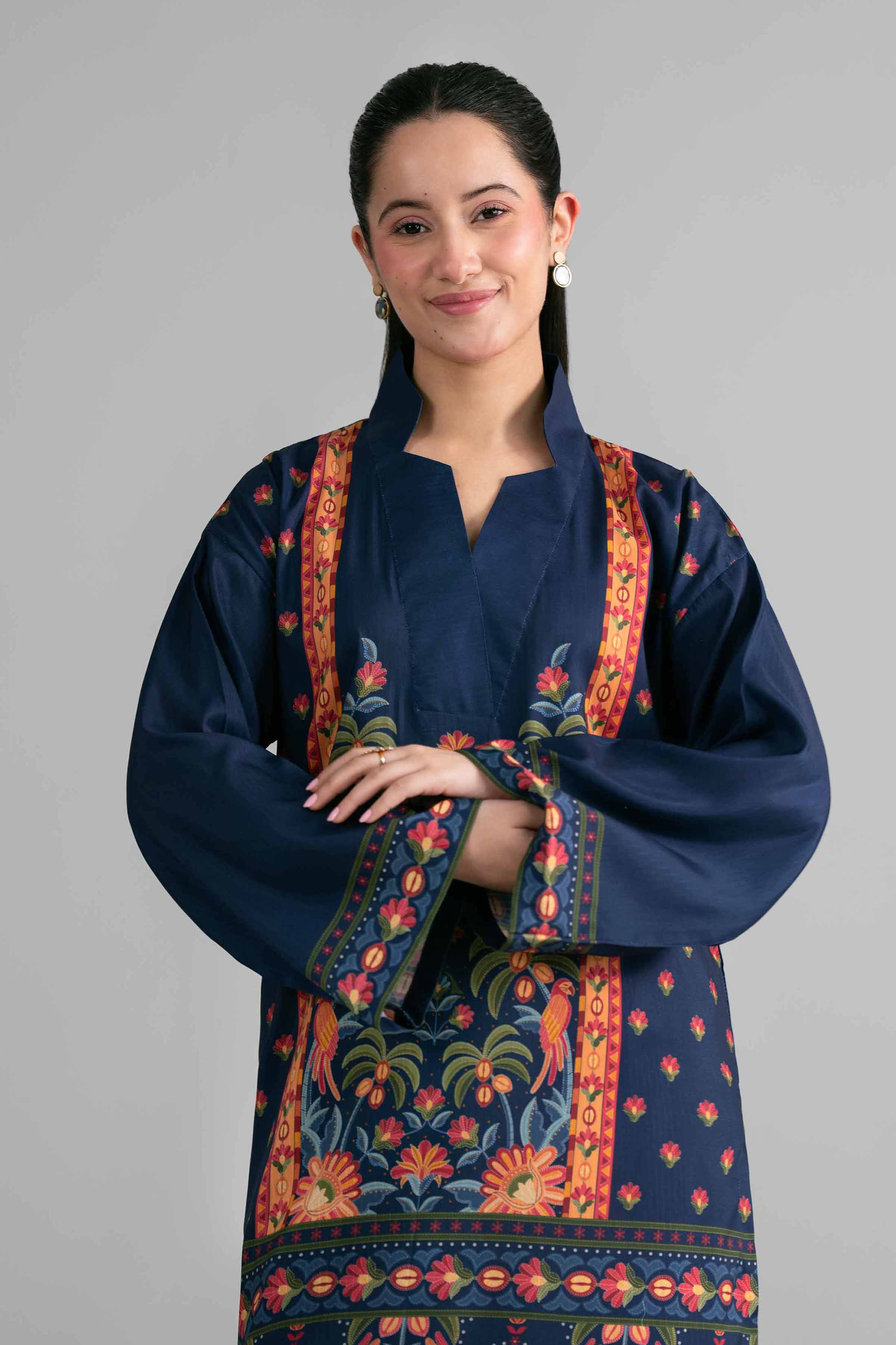 2 Piece - Printed Suit - PE26-480 Blue Linen 2PC Printed READY TO WEAR