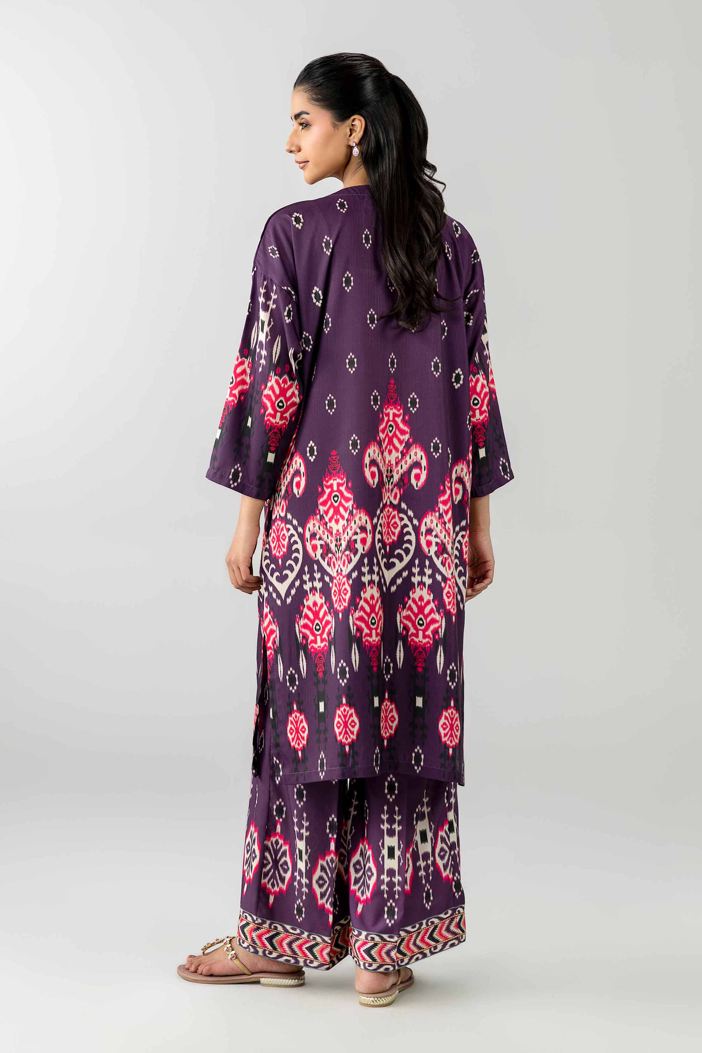2 Piece - Printed Embroidered Suit - PE26-482