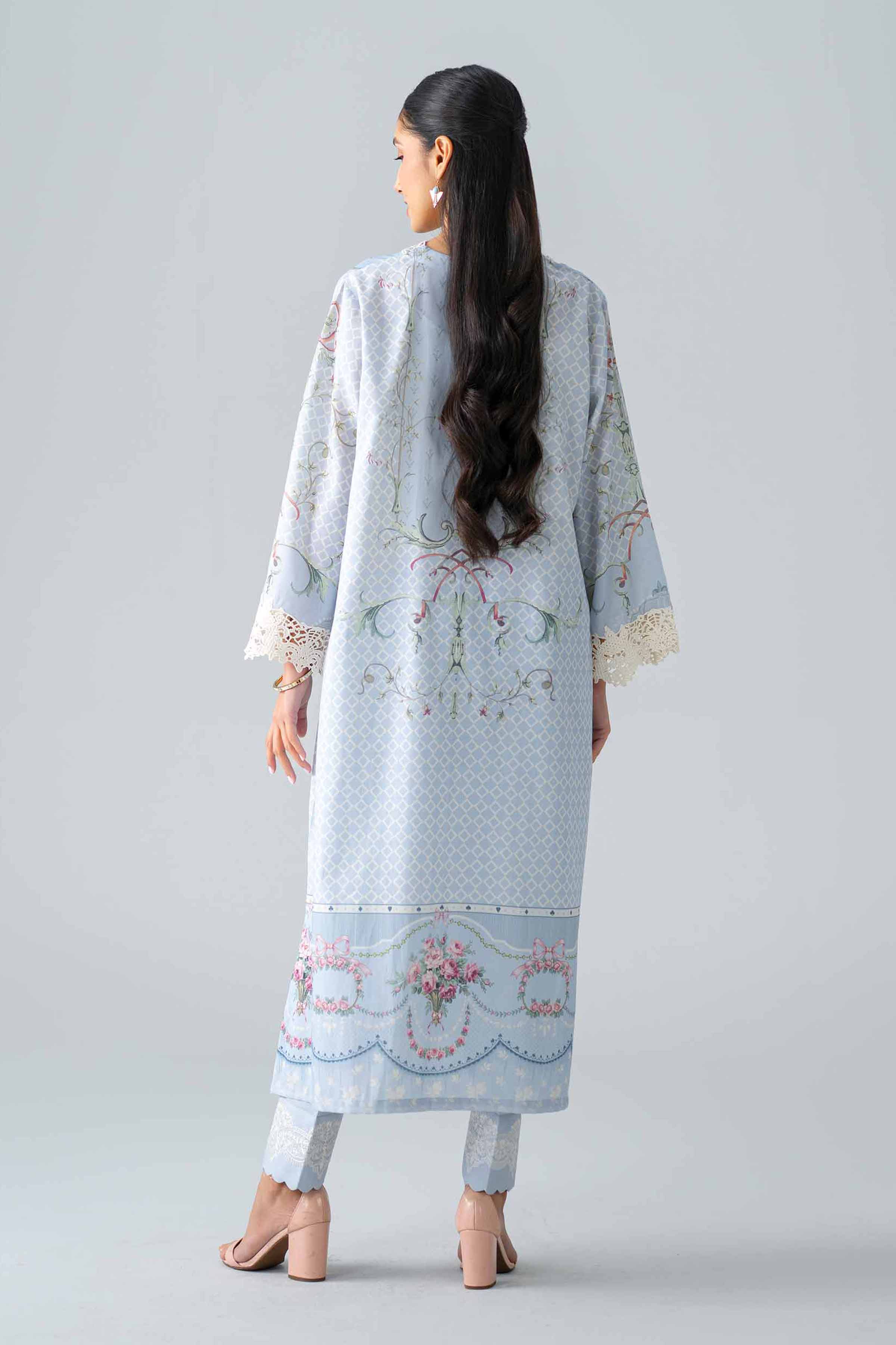 2 Piece - Printed Embroidered Suit - PE26-484