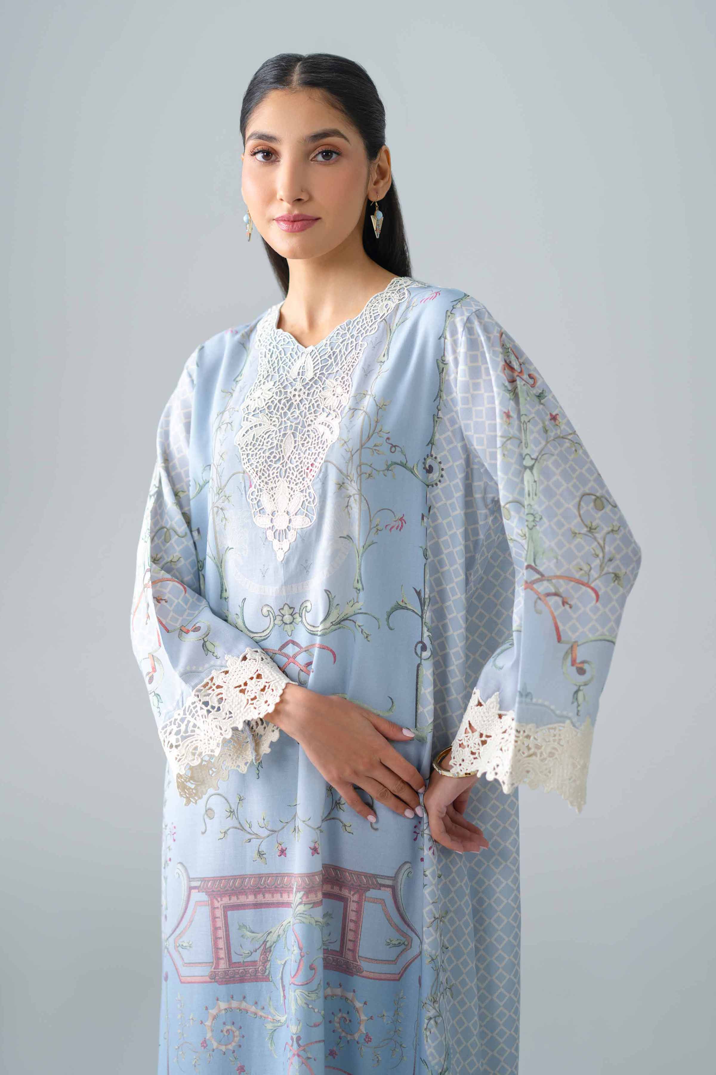2 Piece - Printed Embroidered Suit - PE26-484