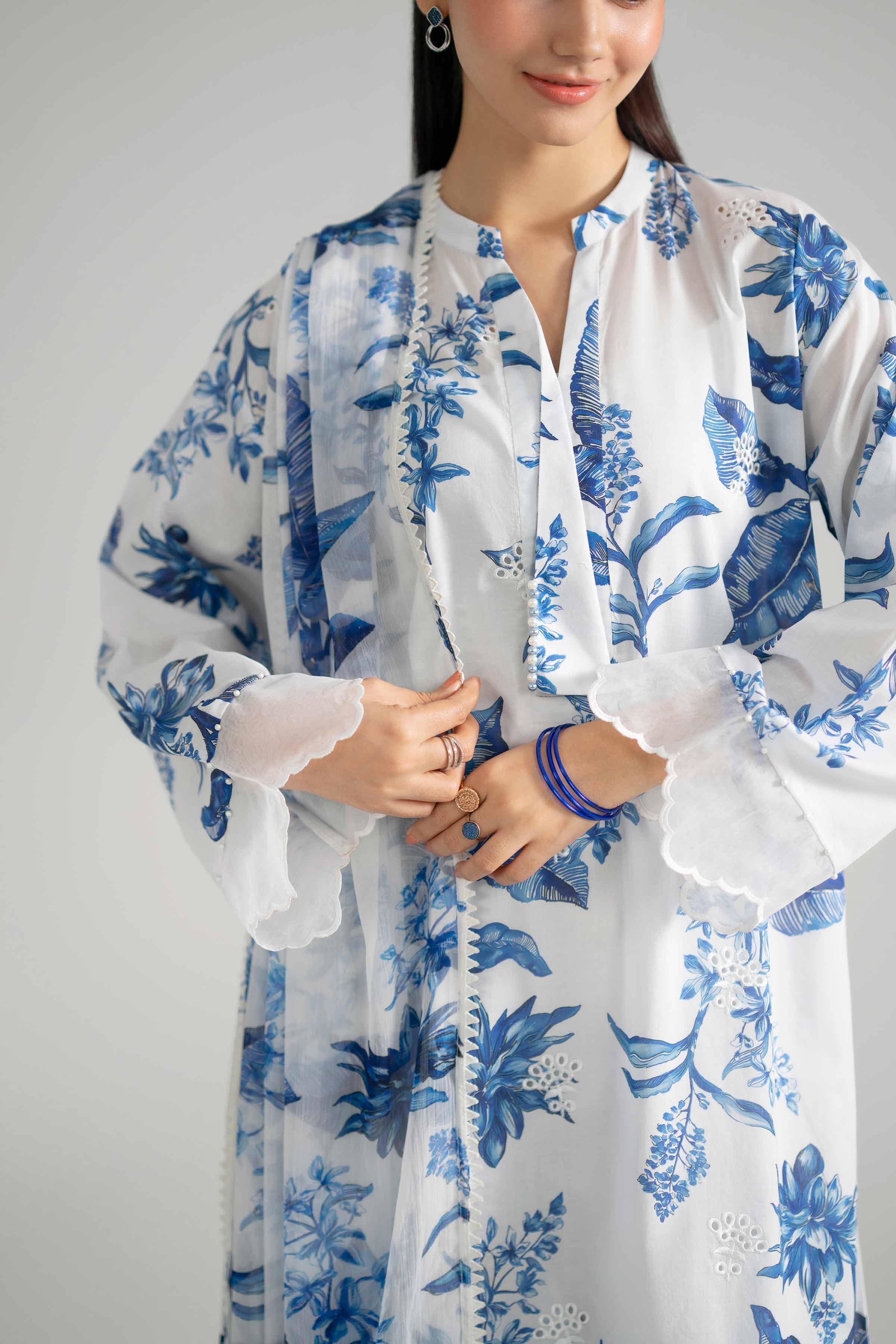 3 Piece - Printed Embroidered Suit - PE26-494