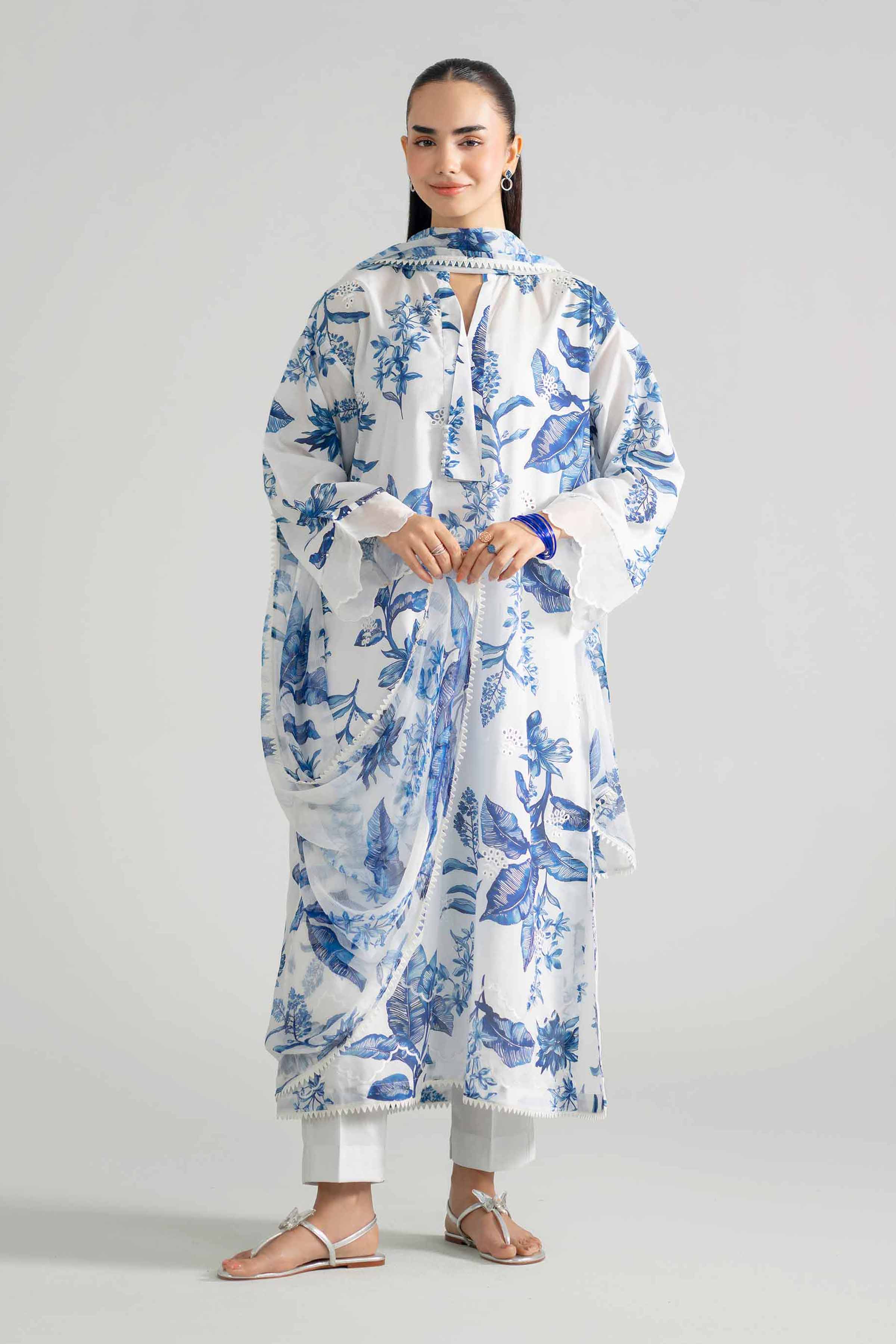 3 Piece - Printed Embroidered Suit - PE26-494