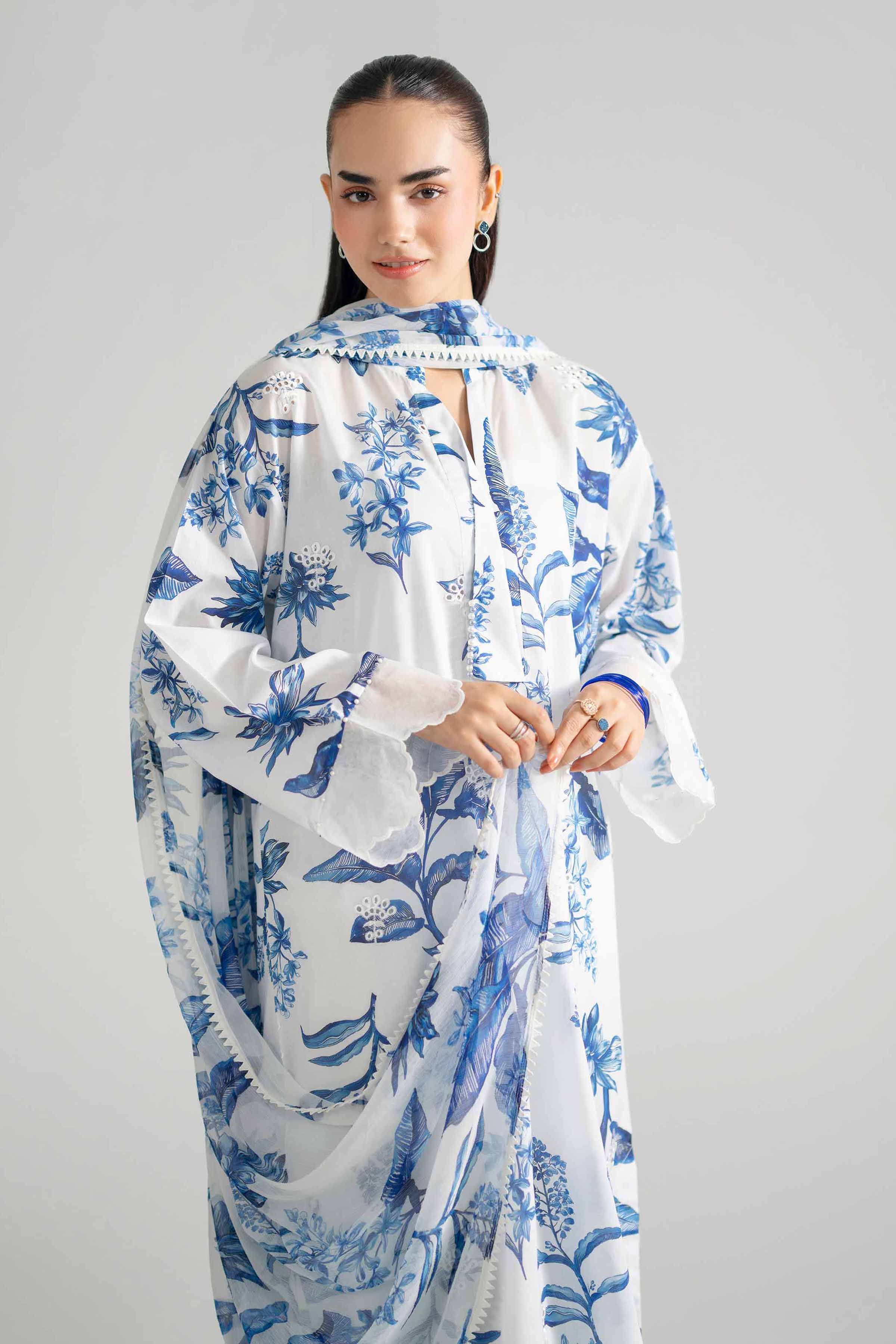 3 Piece - Printed Embroidered Suit - PE26-494