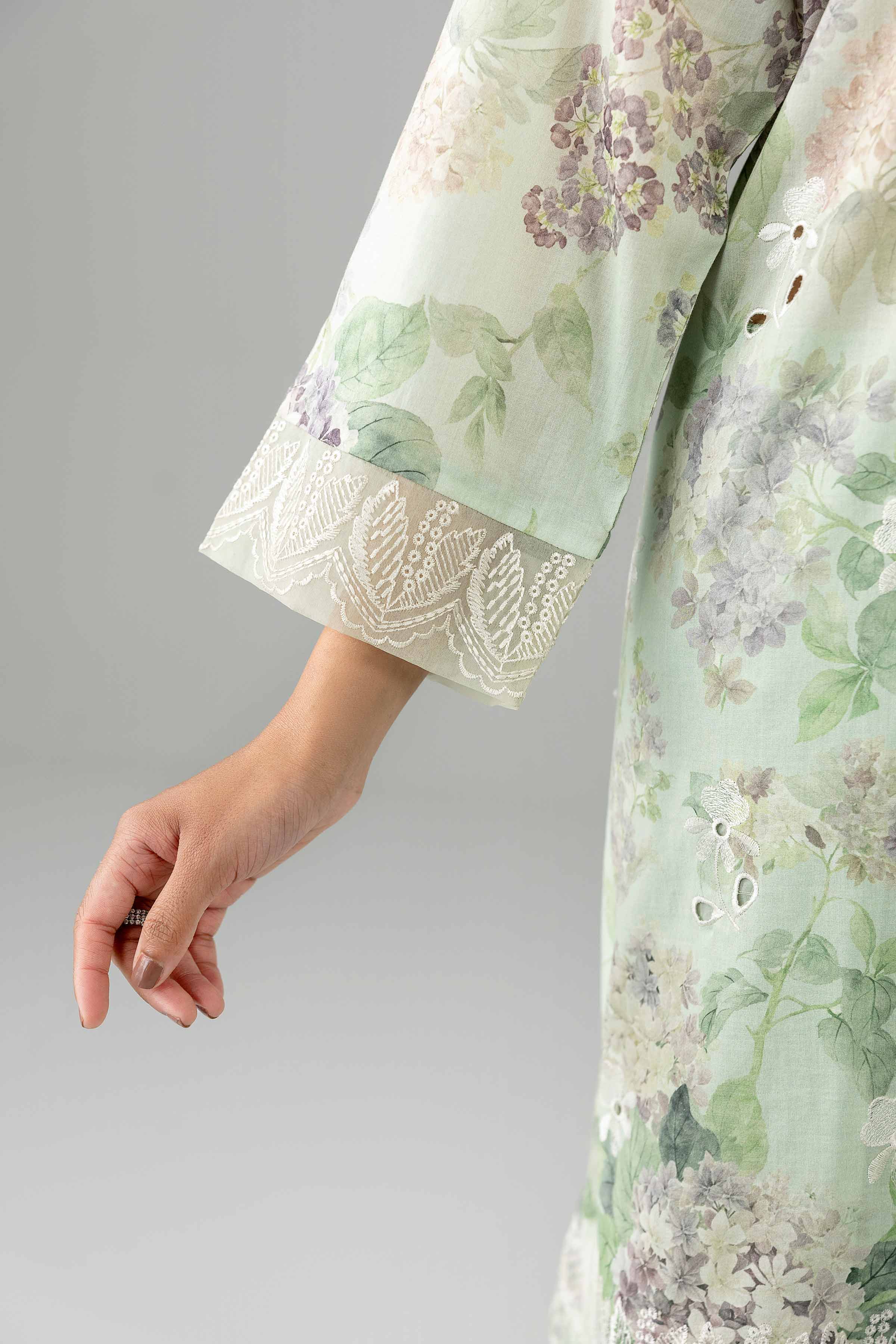 3 Piece - Printed Embroidered Suit - PE26-495 Green Lawn 3PC Embroidered READY TO WEAR