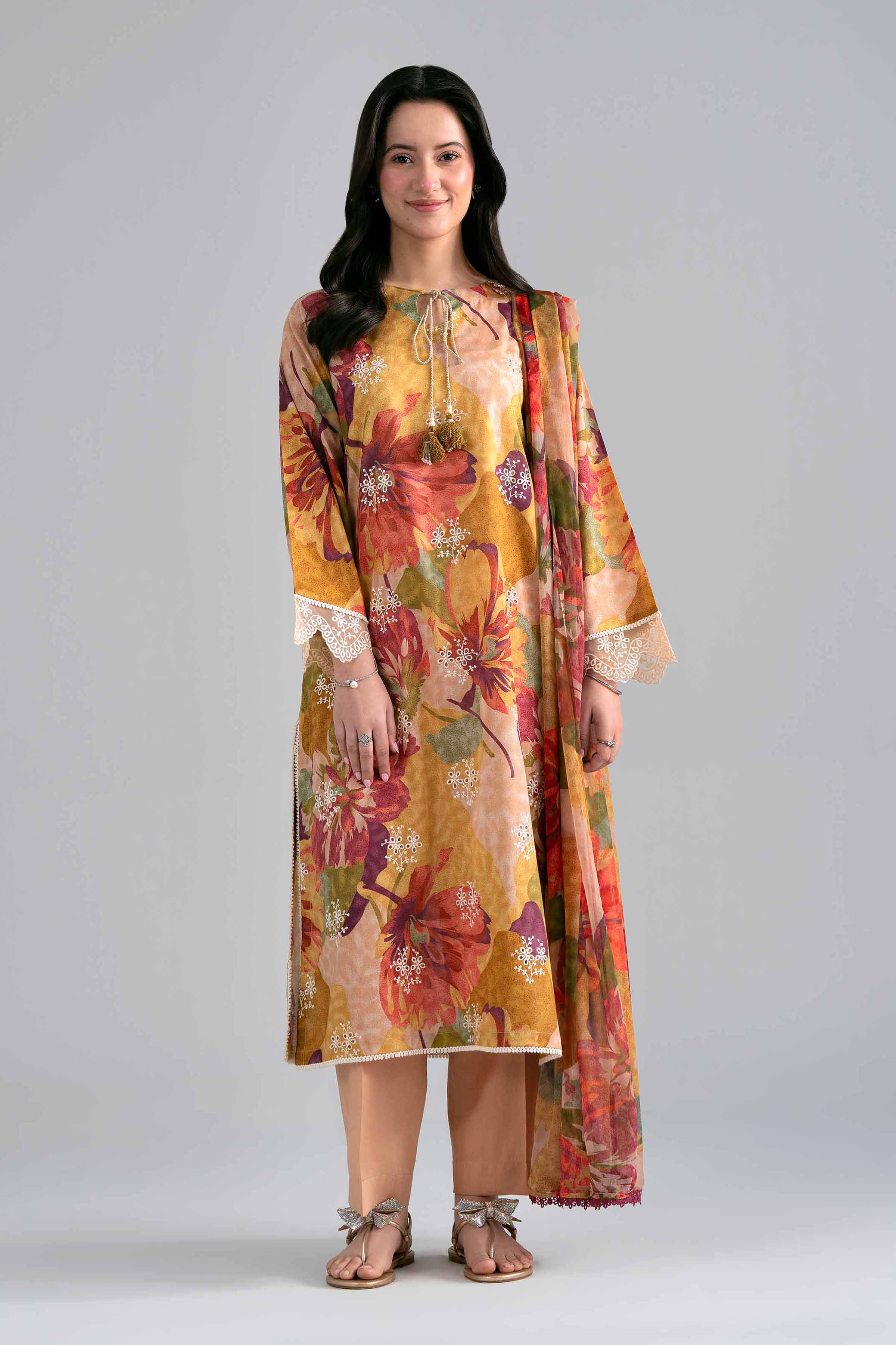 3 Piece - Printed Embroidered Suit - PE26-498 Multi Lawn 3PC Embroidered READY TO WEAR