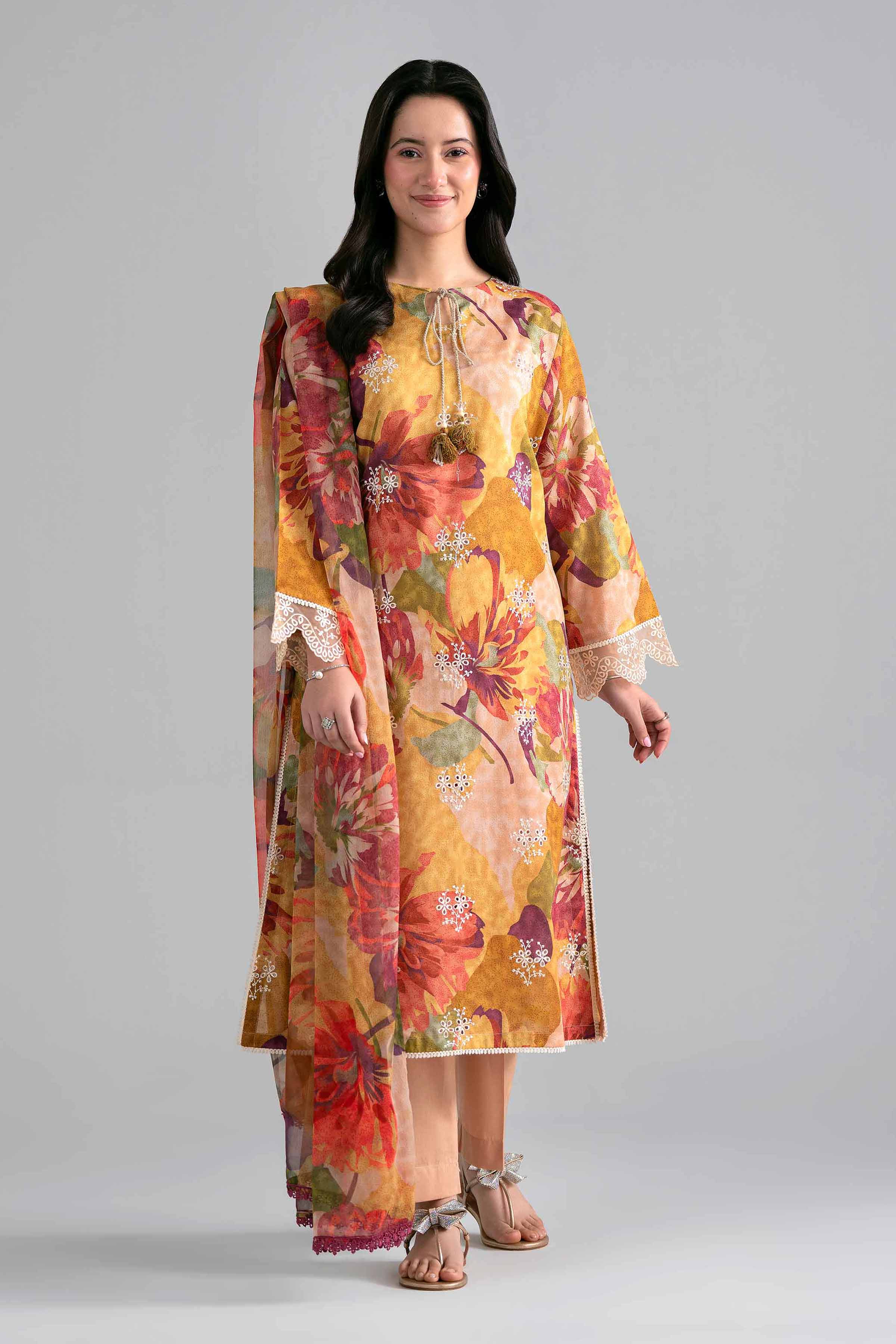 3 Piece - Printed Embroidered Suit - PE26-498 Multi Lawn 3PC Embroidered READY TO WEAR