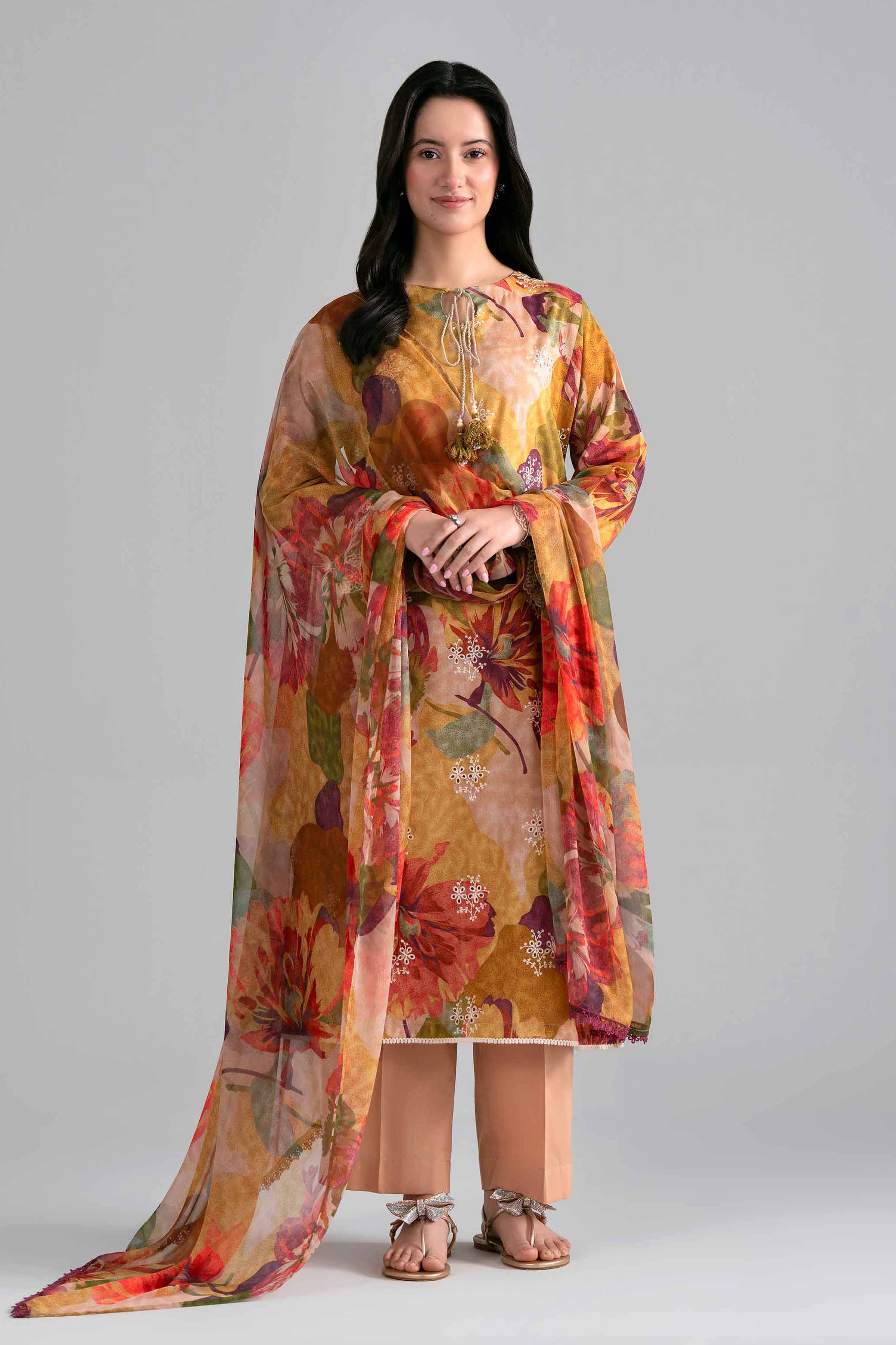 3 Piece - Printed Embroidered Suit - PE26-498 Multi Lawn 3PC Embroidered READY TO WEAR