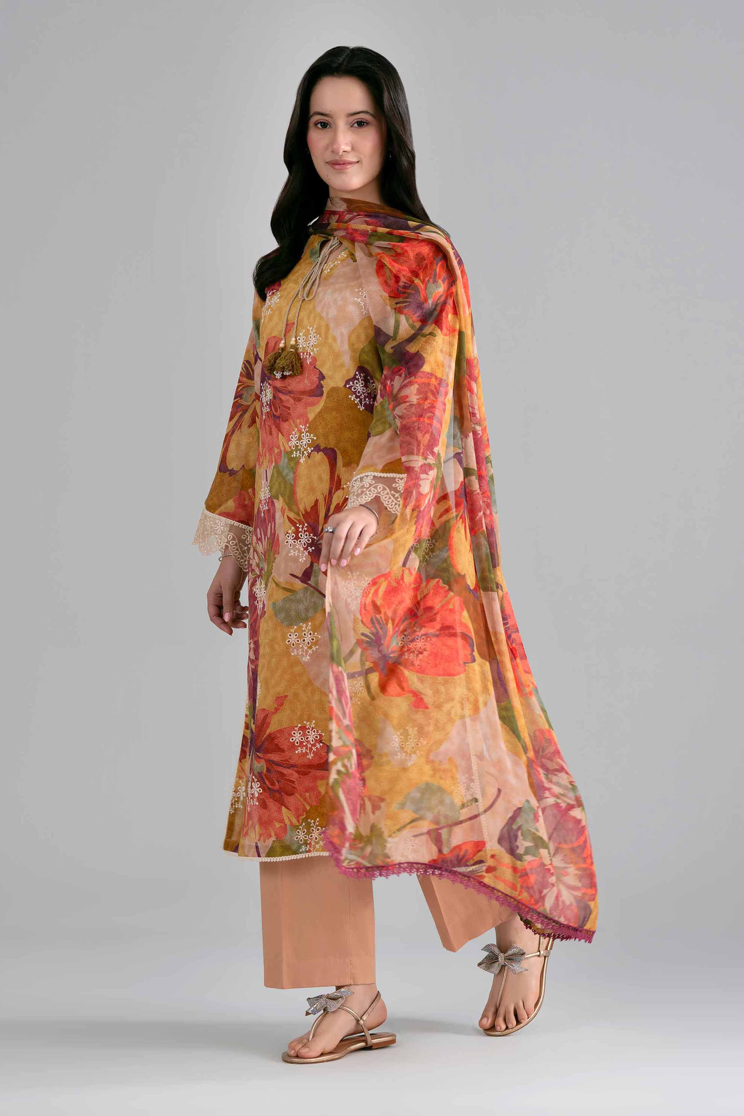 3 Piece - Printed Embroidered Suit - PE26-498 Multi Lawn 3PC Embroidered READY TO WEAR