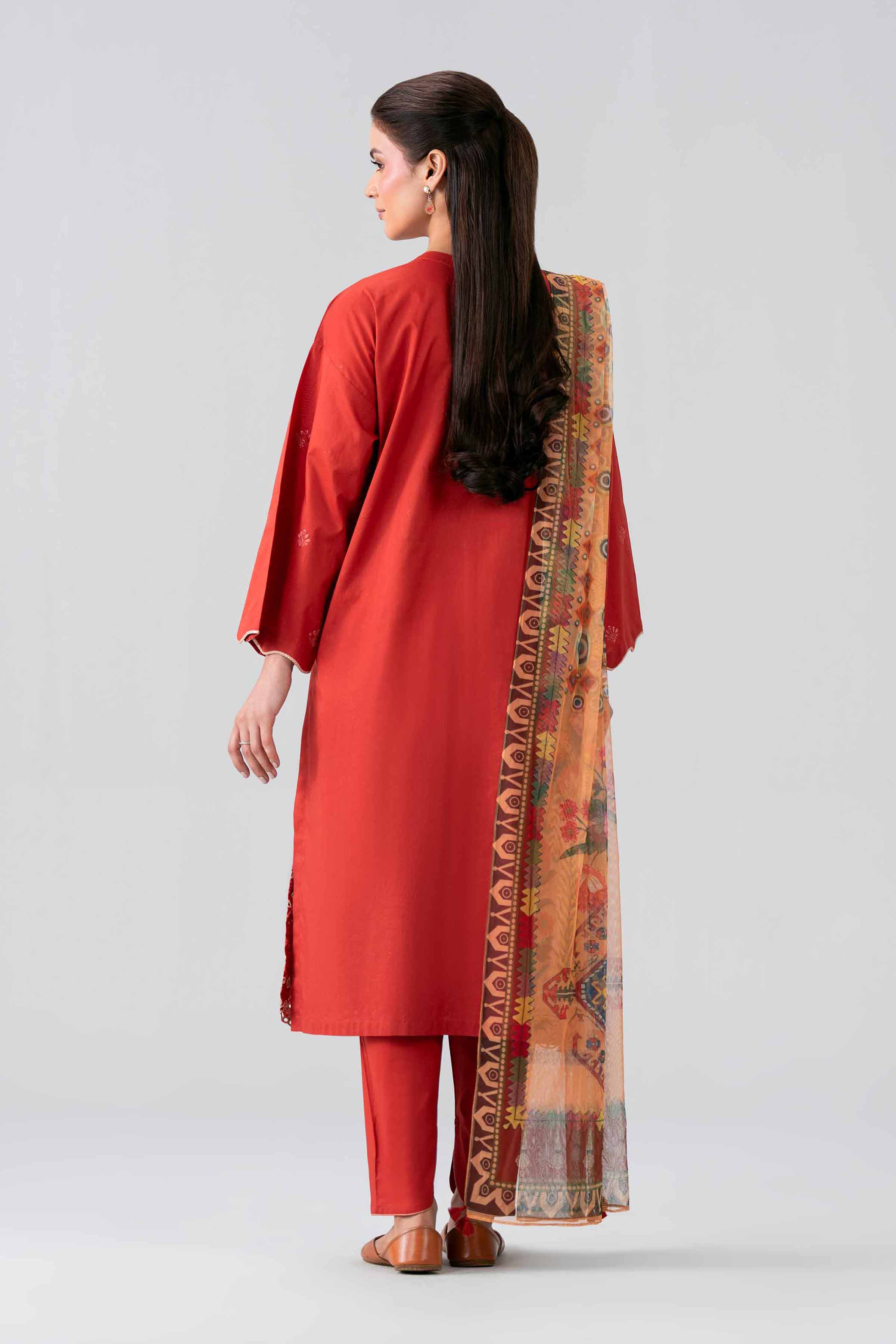 3 Piece - Printed Embroidered Suit - PE26-513
