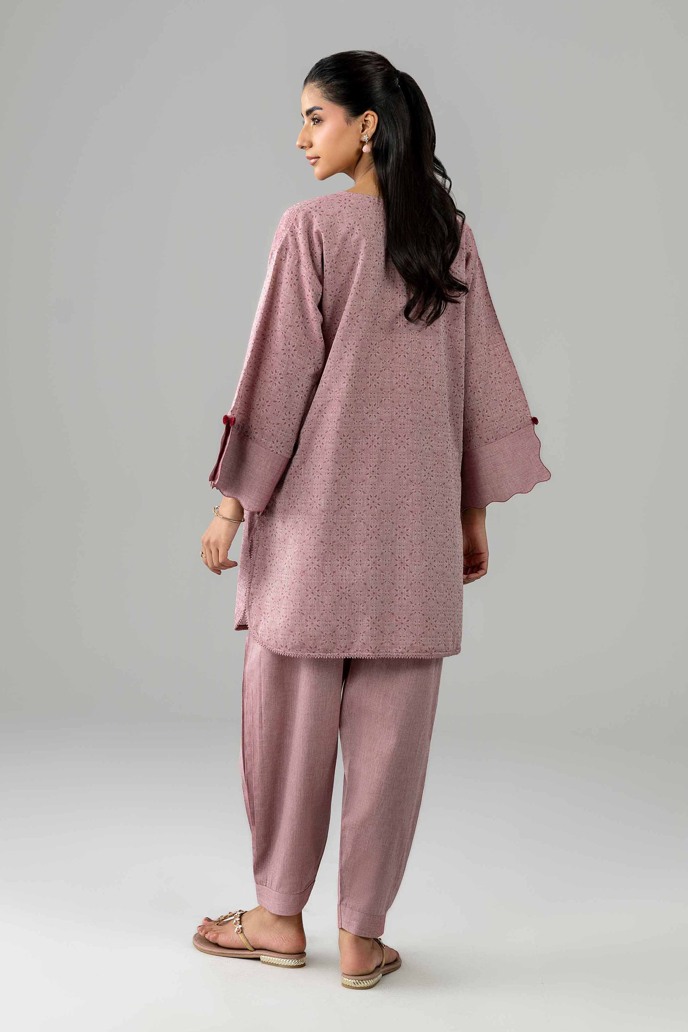 2 Piece - Printed Suit - PE26-527 Pink Jacquard 2PC Printed READY TO WEAR