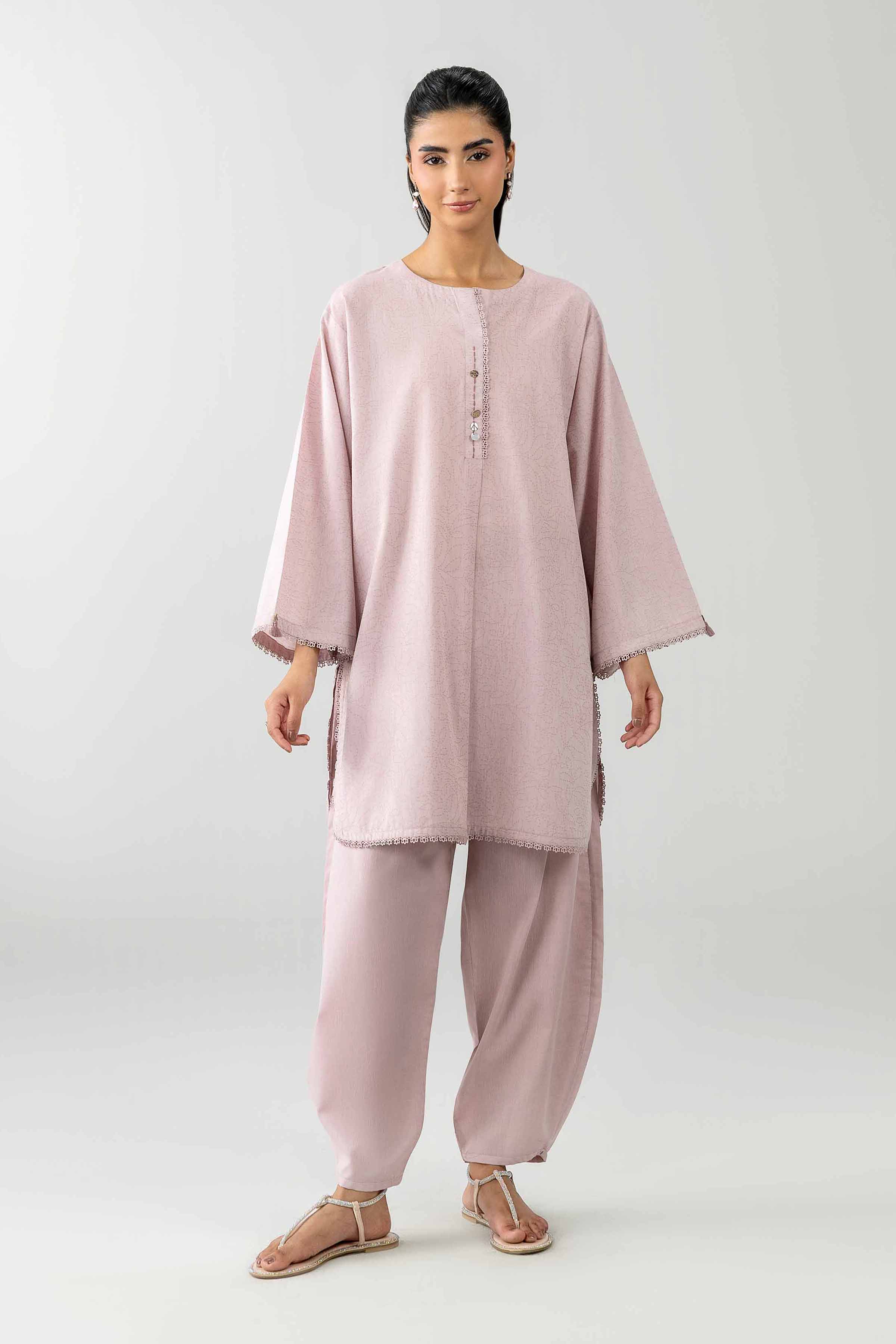 2 Piece - Solid Suit - PE26-529 Pink Jacquard 2PC Solids READY TO WEAR