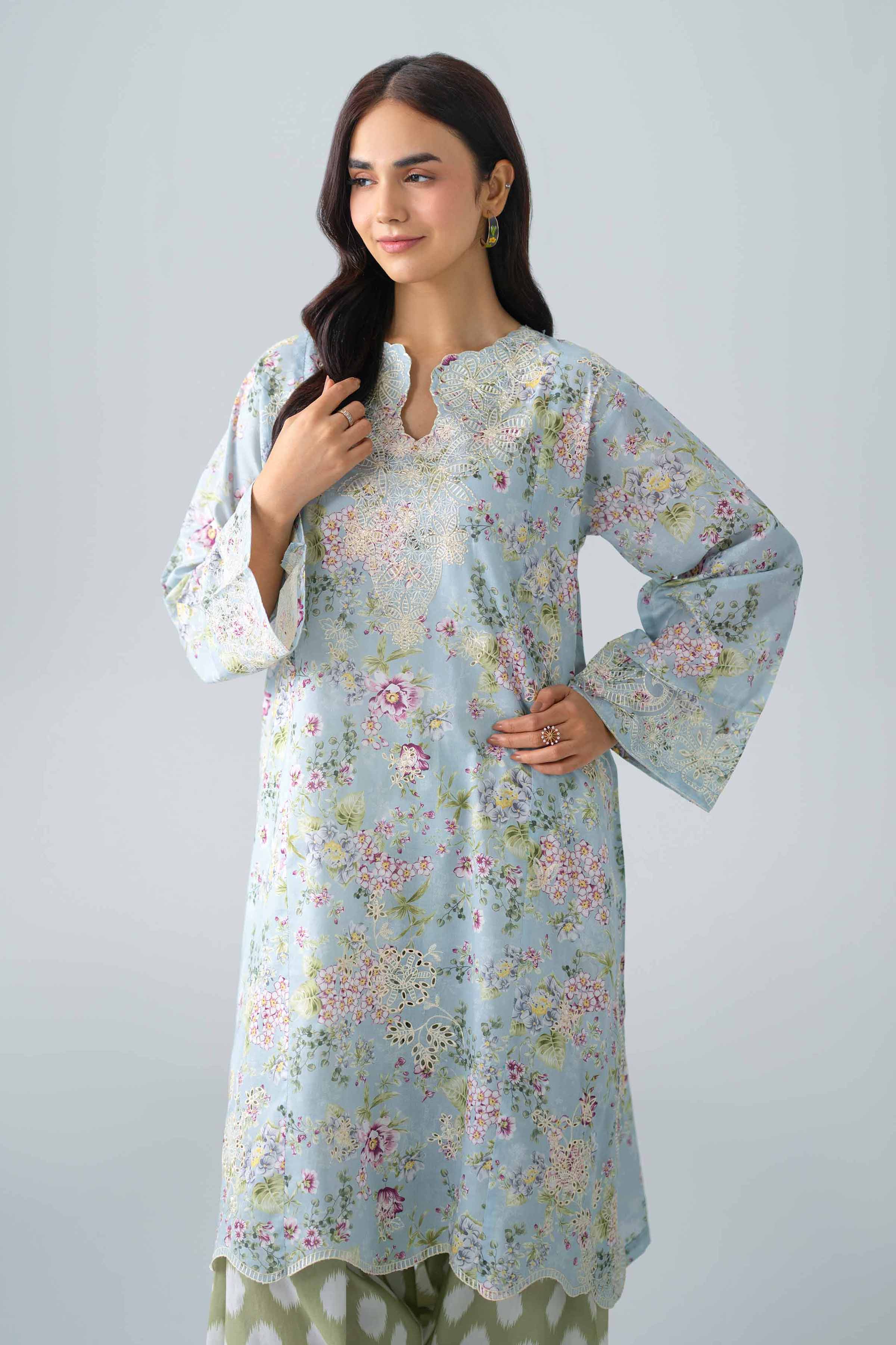 2 Piece - Printed Embroidered Suit - PE26-587
