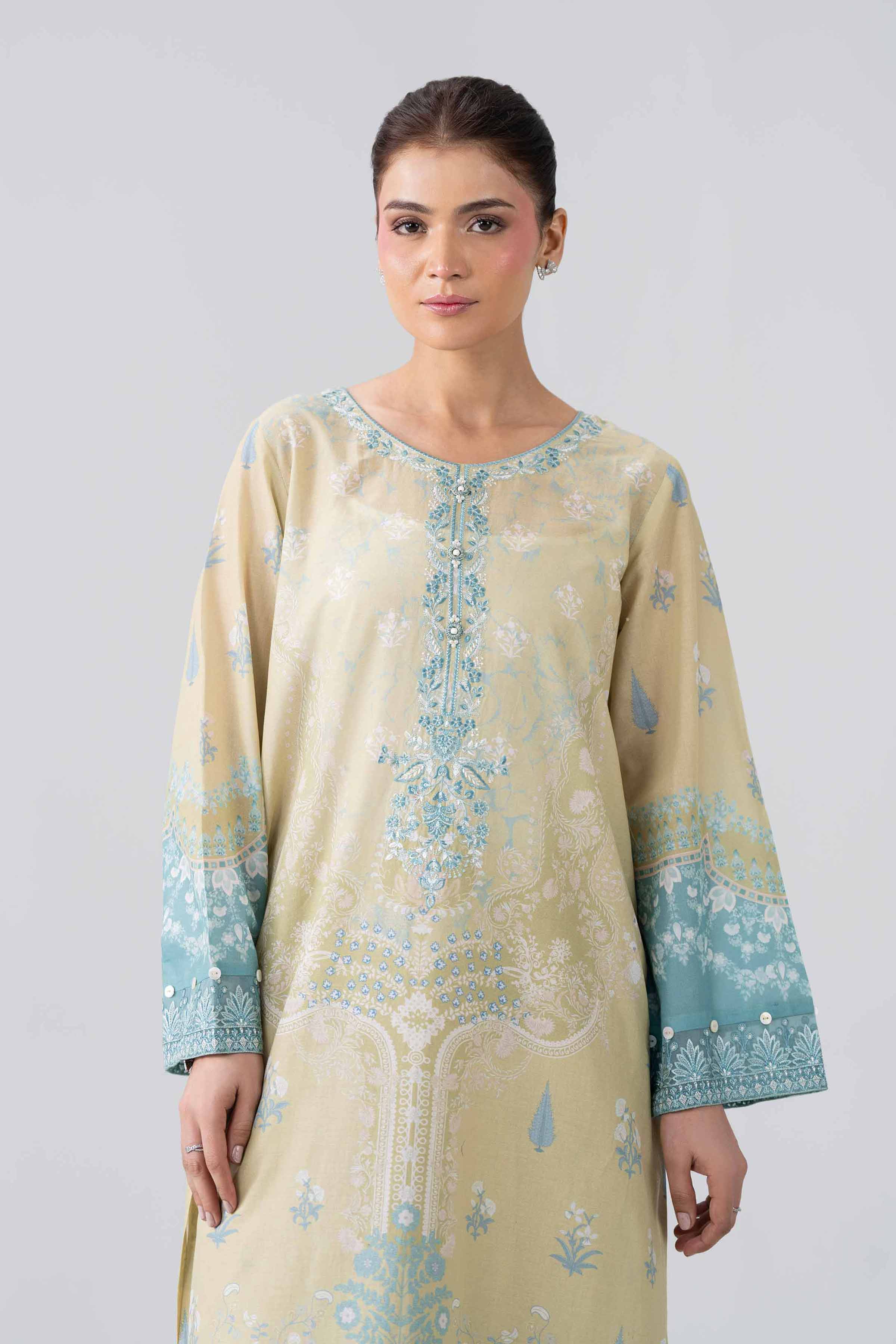 2 Piece - Printed Embroidered Suit - PE26-591
