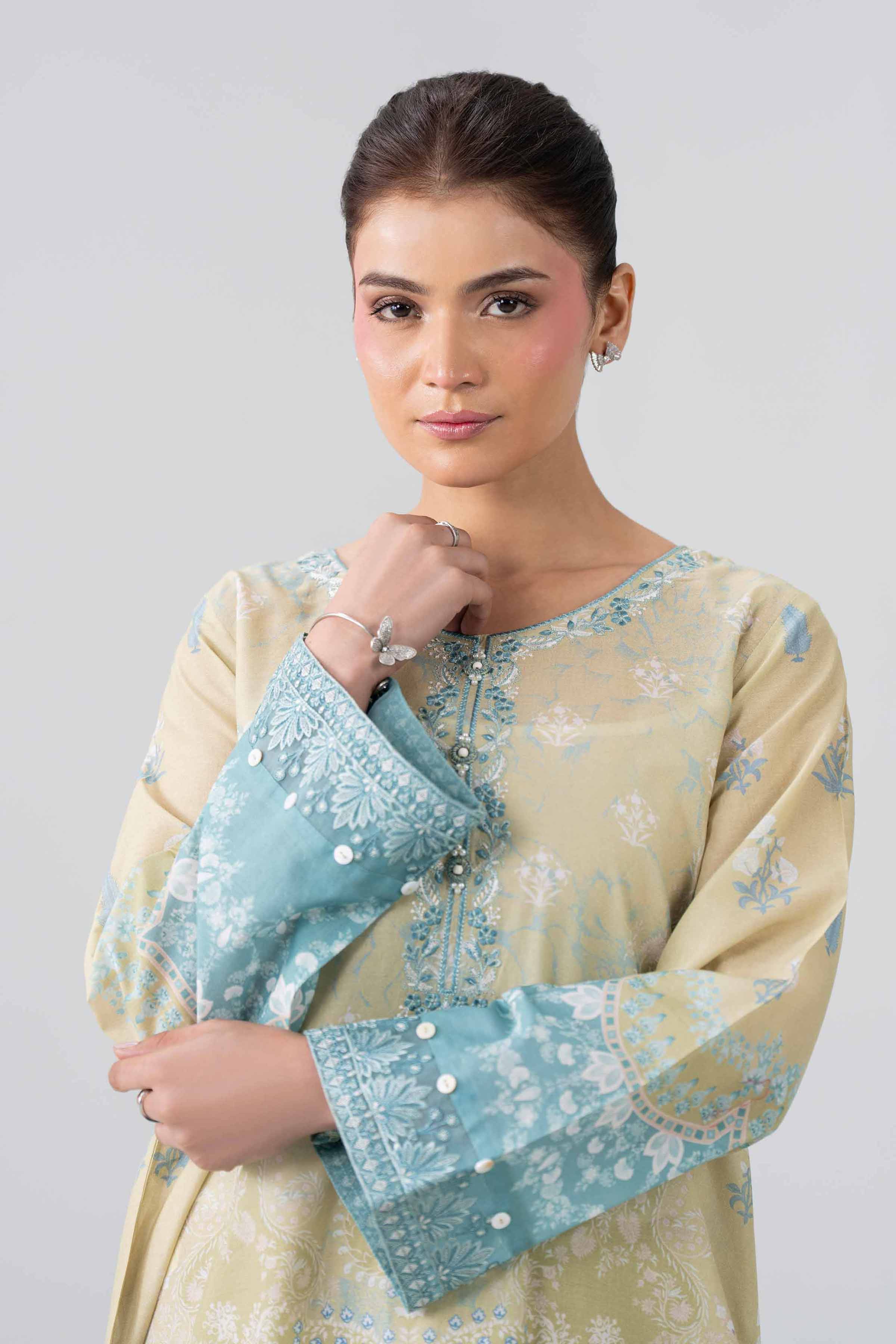 2 Piece - Printed Embroidered Suit - PE26-591
