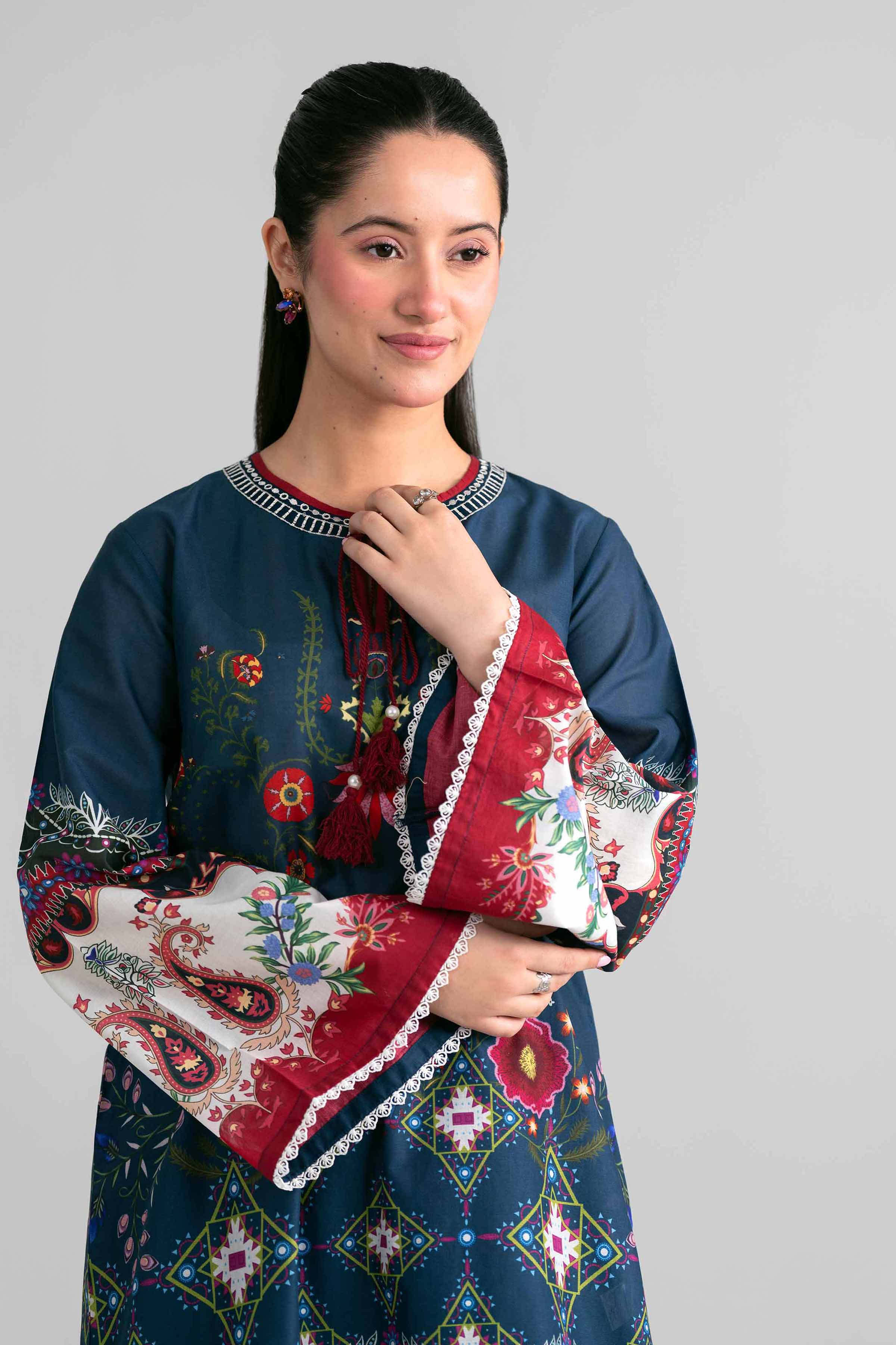 2 Piece - Printed Embroidered Suit - PE26-592