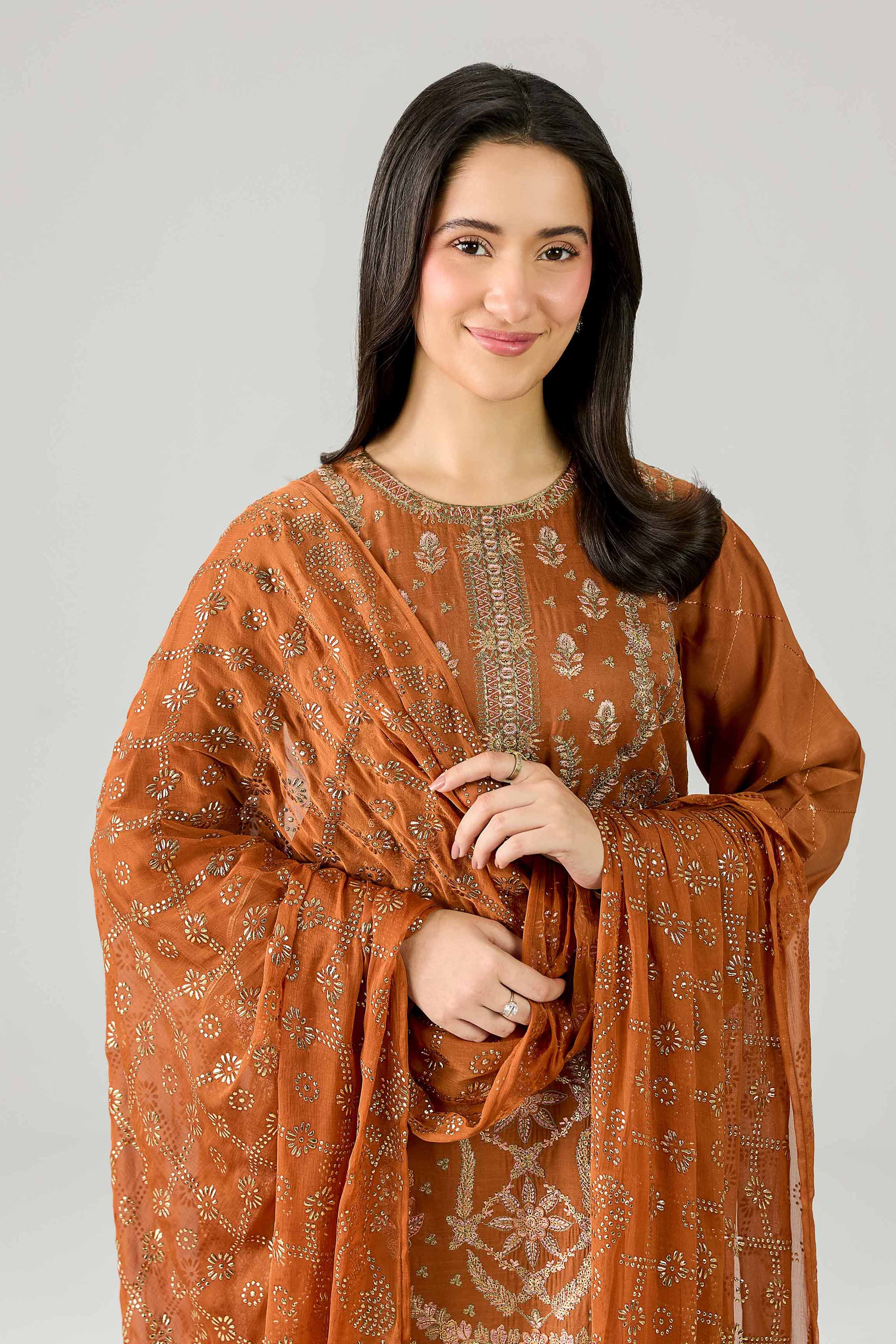 3 Piece - Embroidered Suit - PE26-597