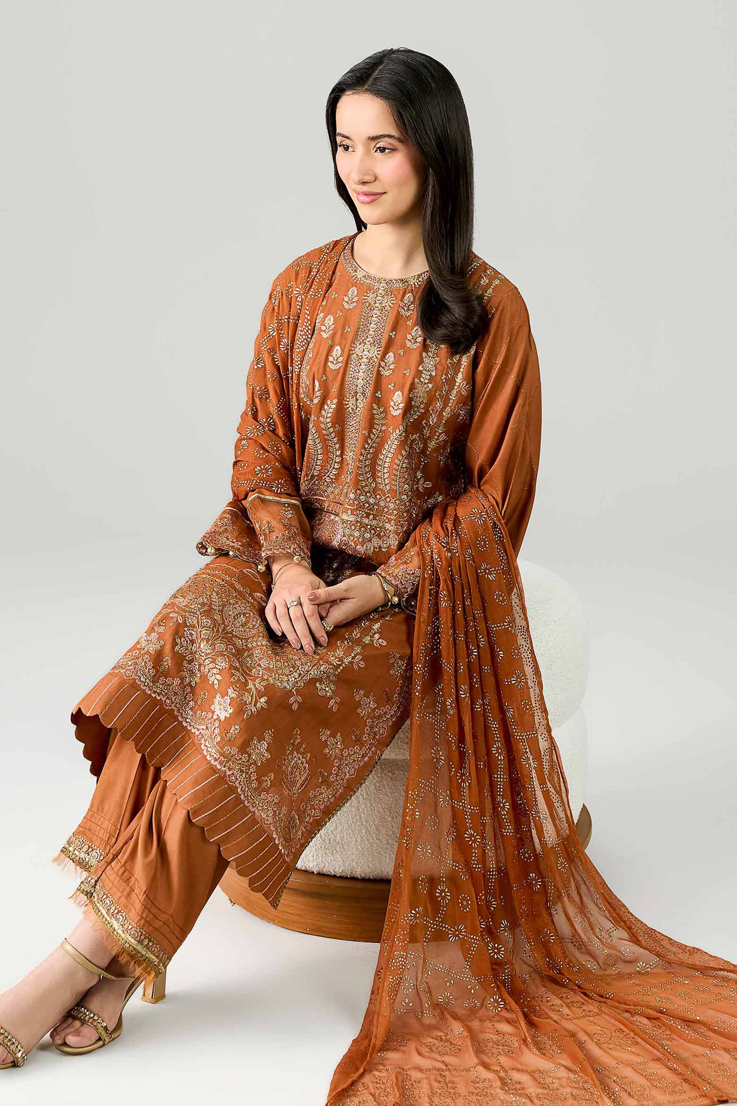 3 Piece - Embroidered Suit - PE26-597