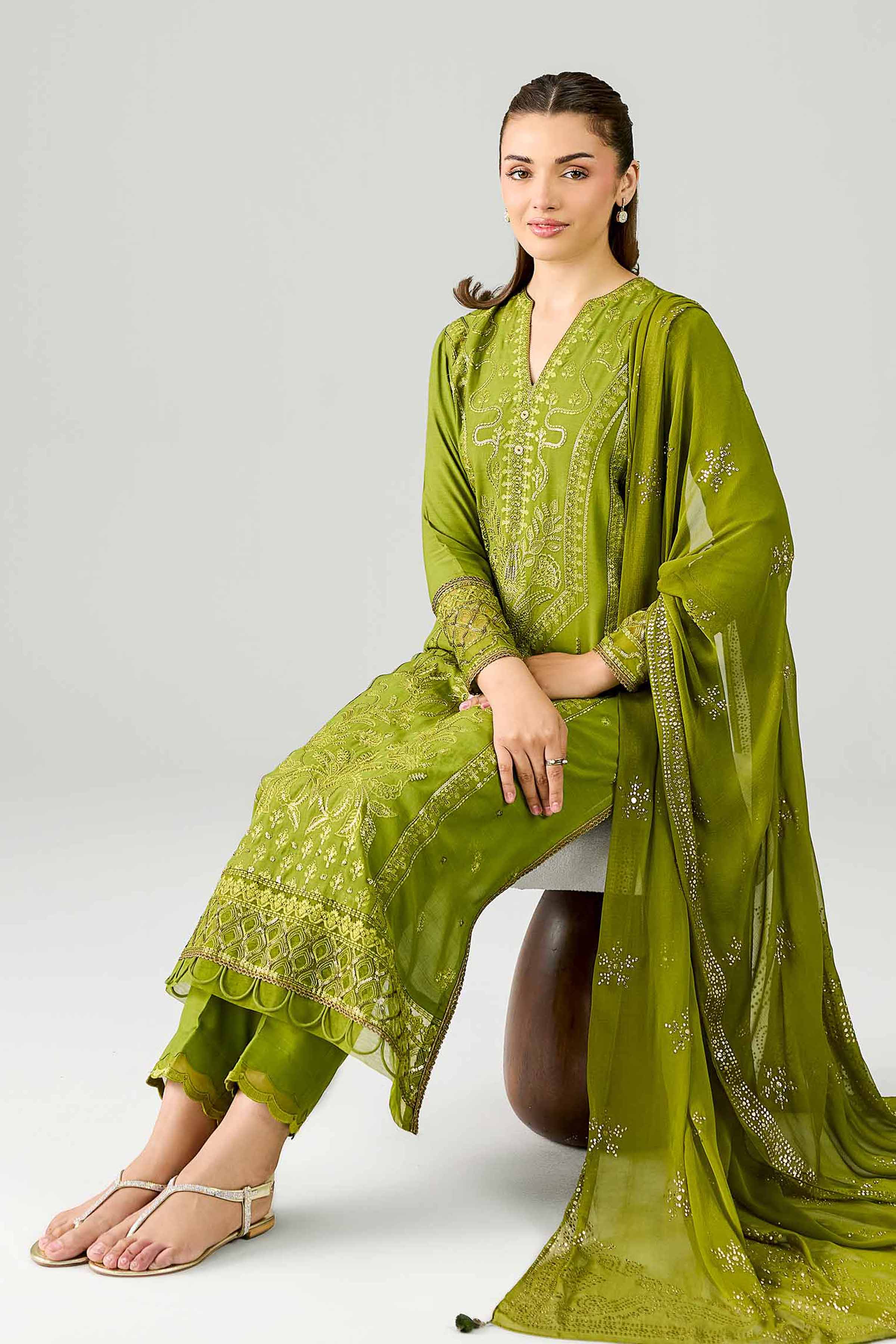 3 Piece - Embroidered Suit - PE26-599