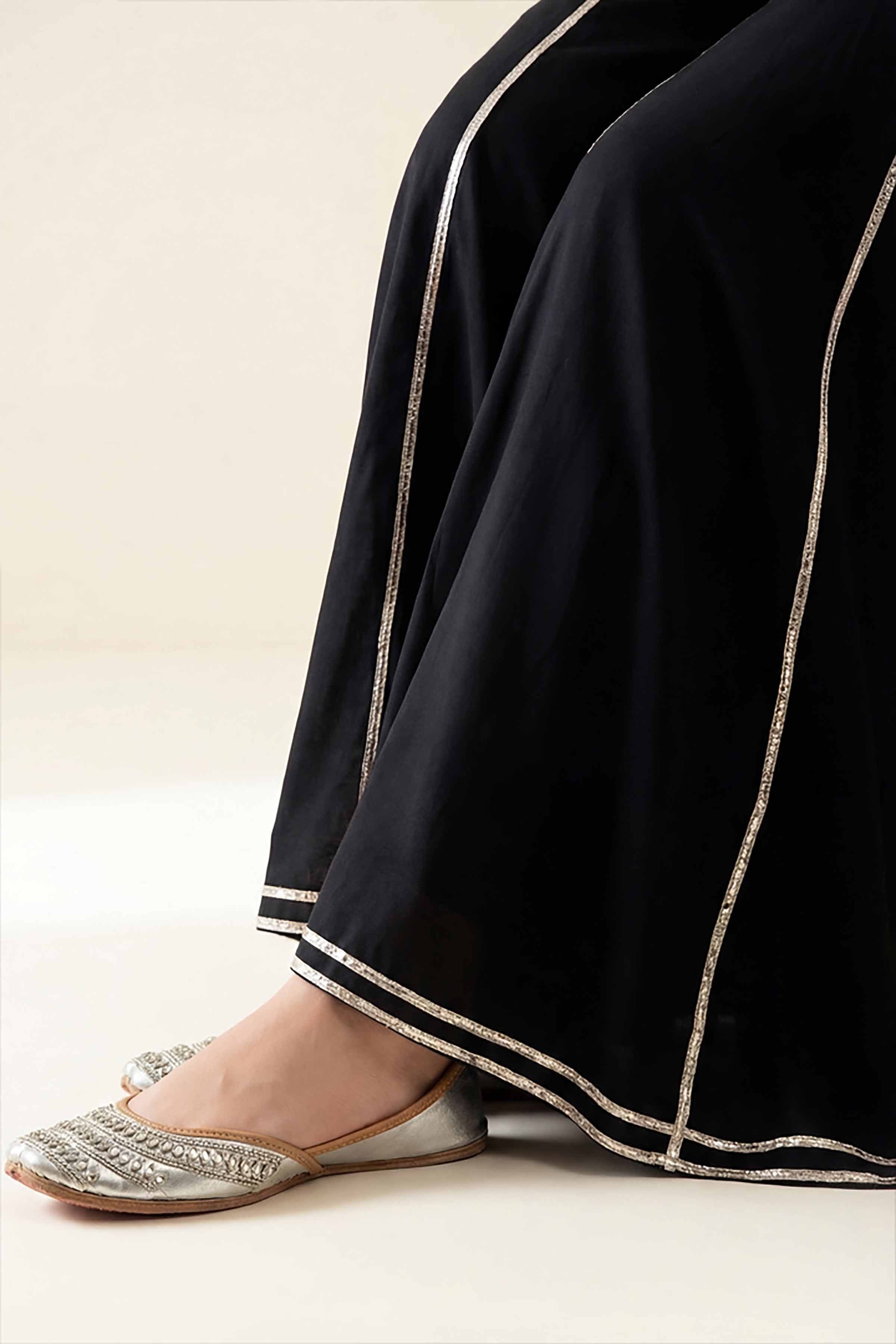 Basic Sharara - PE26-651 Black Cambric 1PC Solids READY TO WEAR