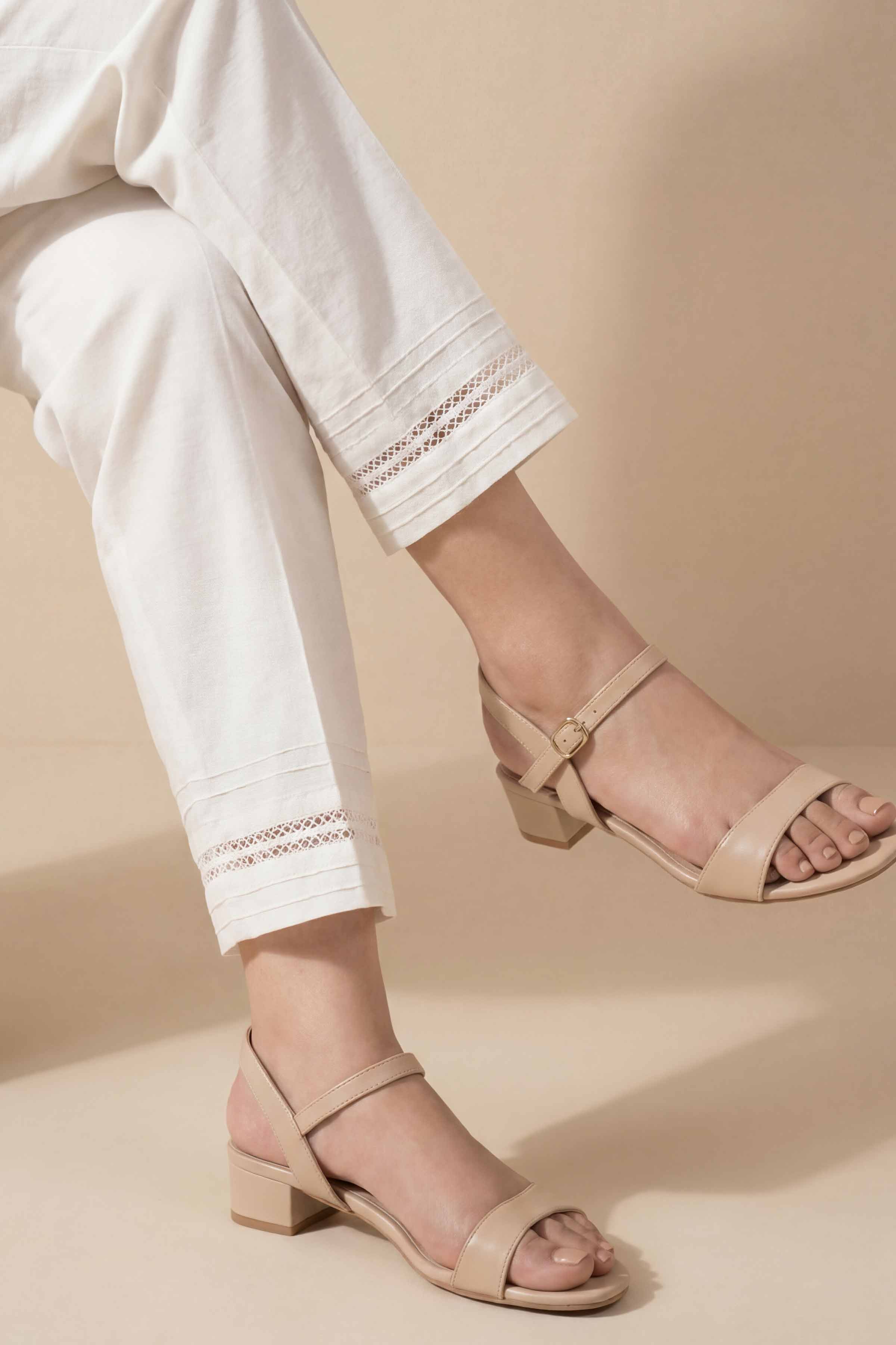 Basic Trousers - PE26-654 White Cambric 1PC Solids READY TO WEAR