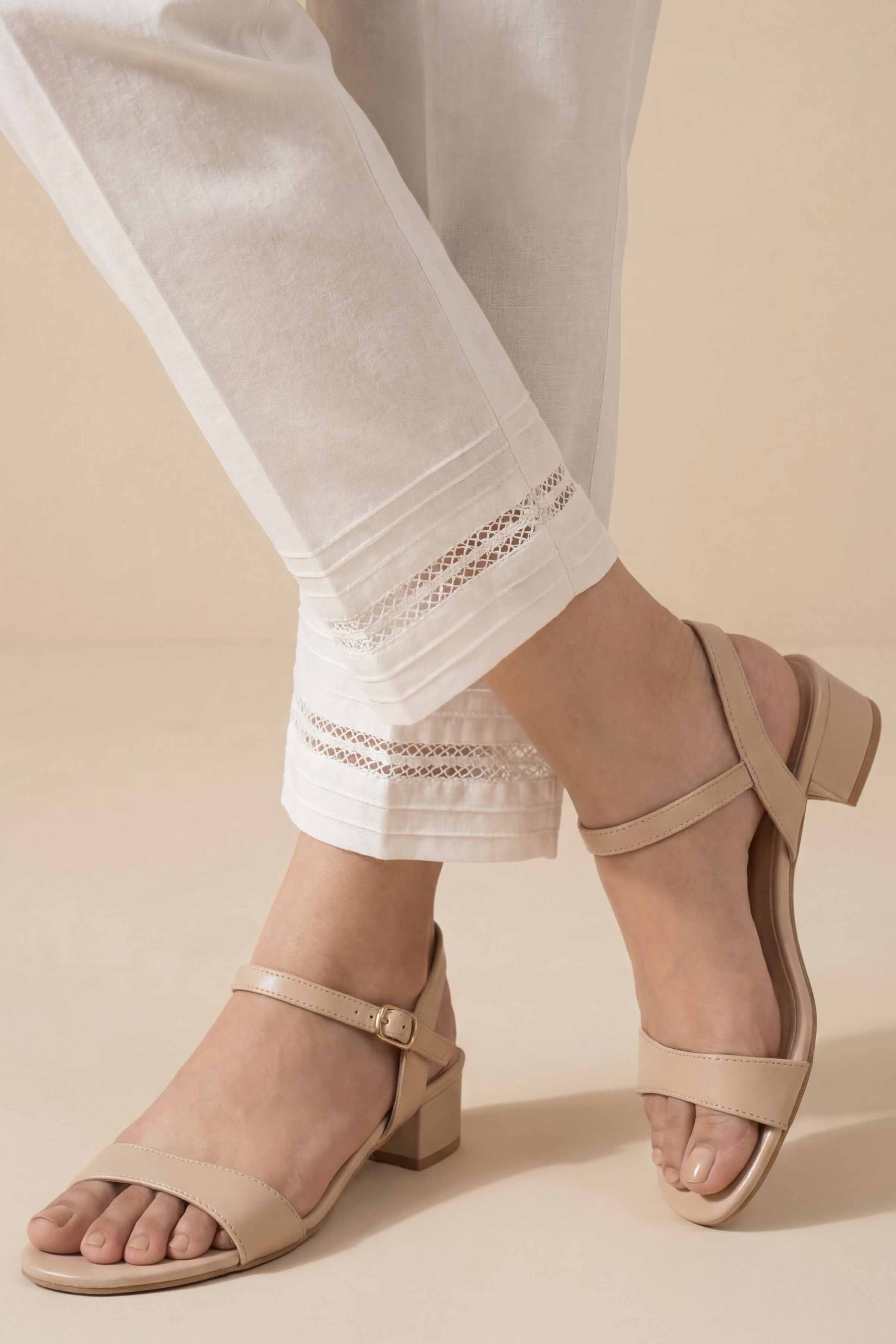 Basic Trousers - PE26-654 White Cambric 1PC Solids READY TO WEAR