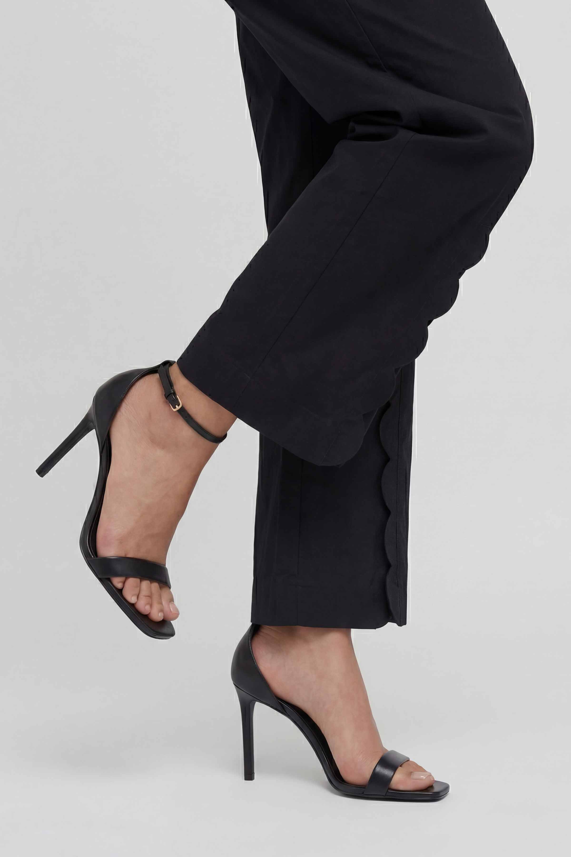 Solid Trousers - PE26-668 Black Cambric 1PC Solids READY TO WEAR