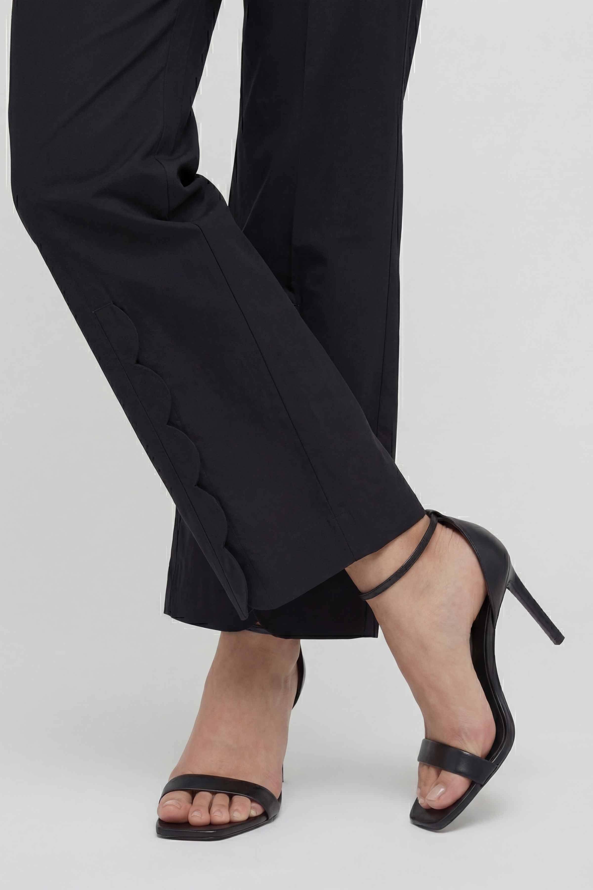 Solid Trousers - PE26-668 Black Cambric 1PC Solids READY TO WEAR