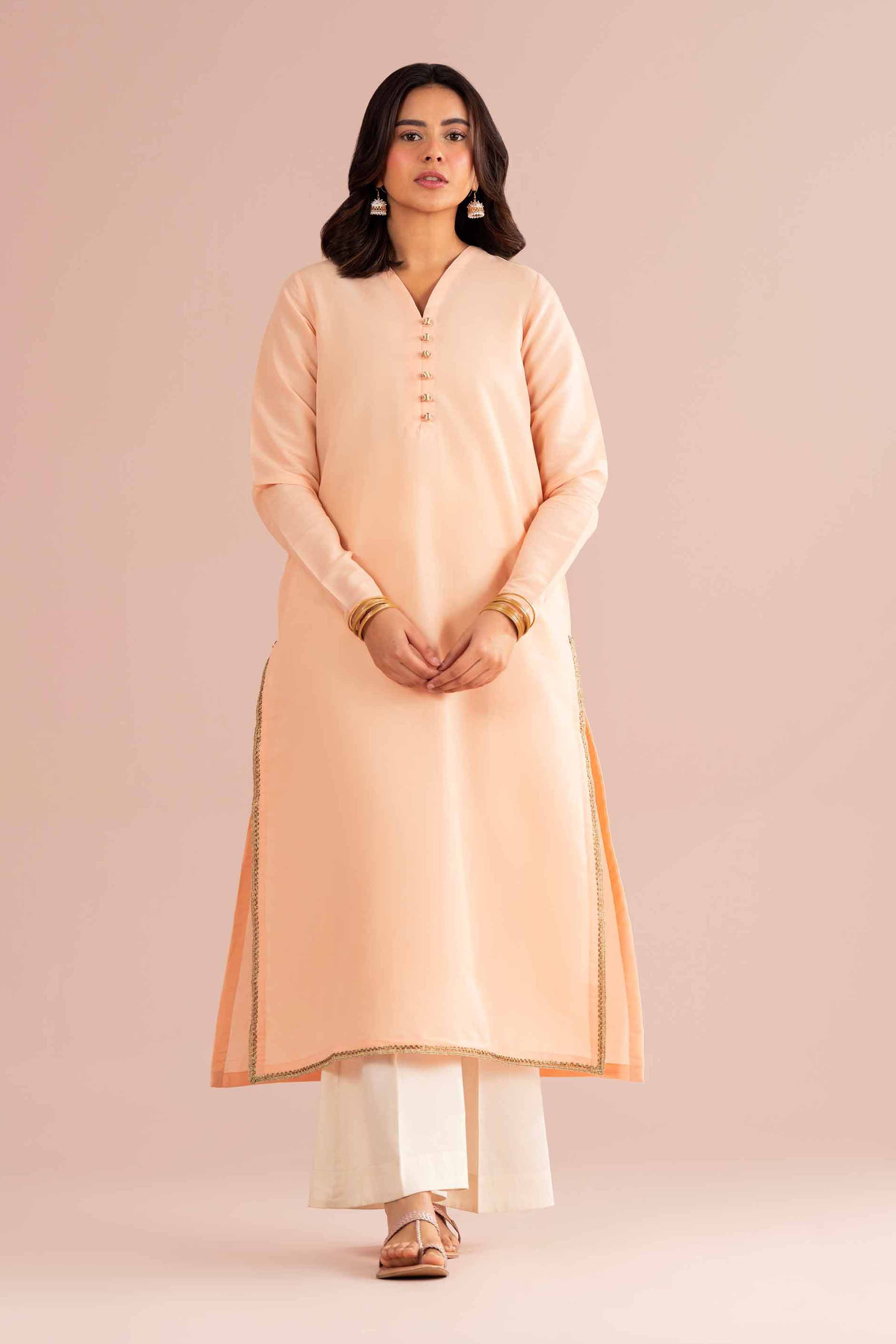 Basic Shirt - PE26-81 Orange Sunrise 1PC Solids READY TO WEAR