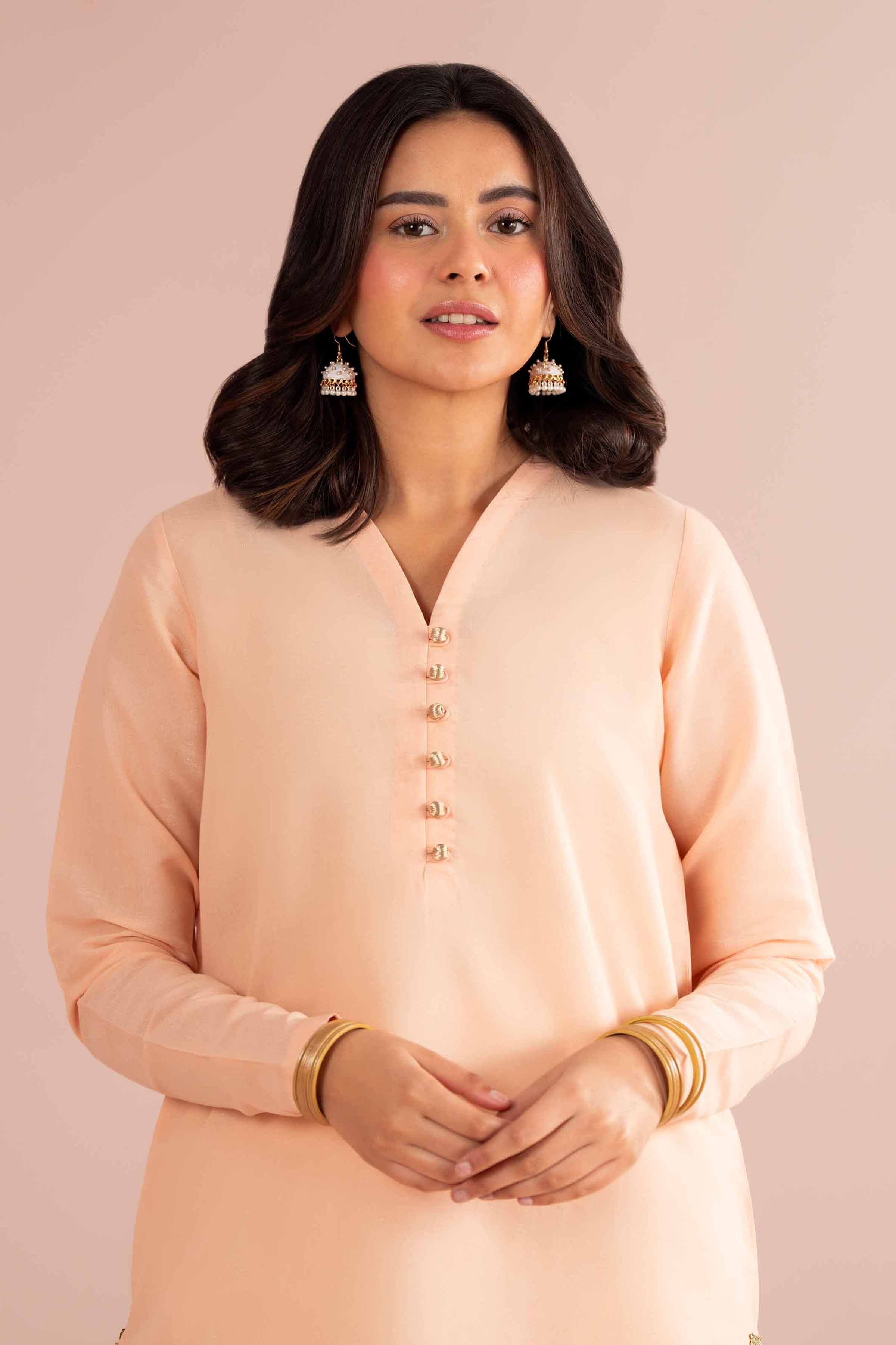 Basic Shirt - PE26-81 Orange Sunrise 1PC Solids READY TO WEAR