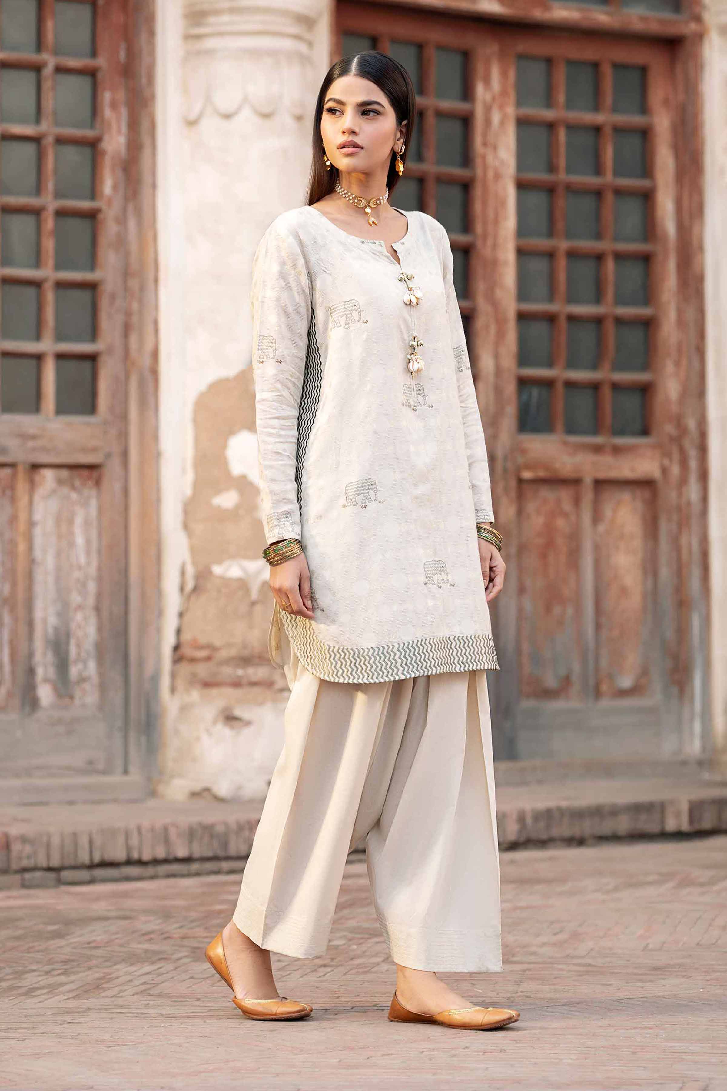 2 Piece - Printed Embroidered Suit - PFE25-25