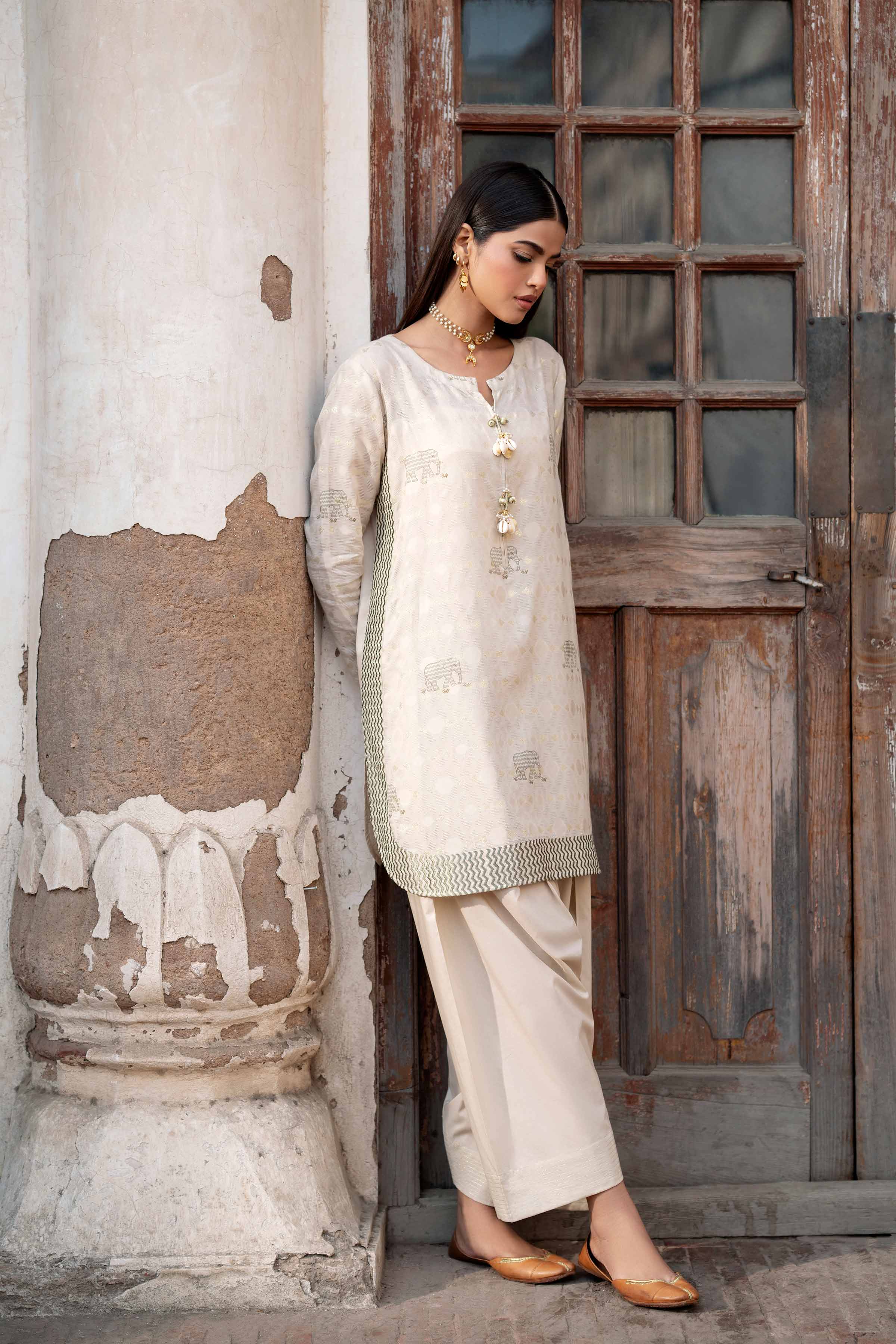 2 Piece - Printed Embroidered Suit - PFE25-25