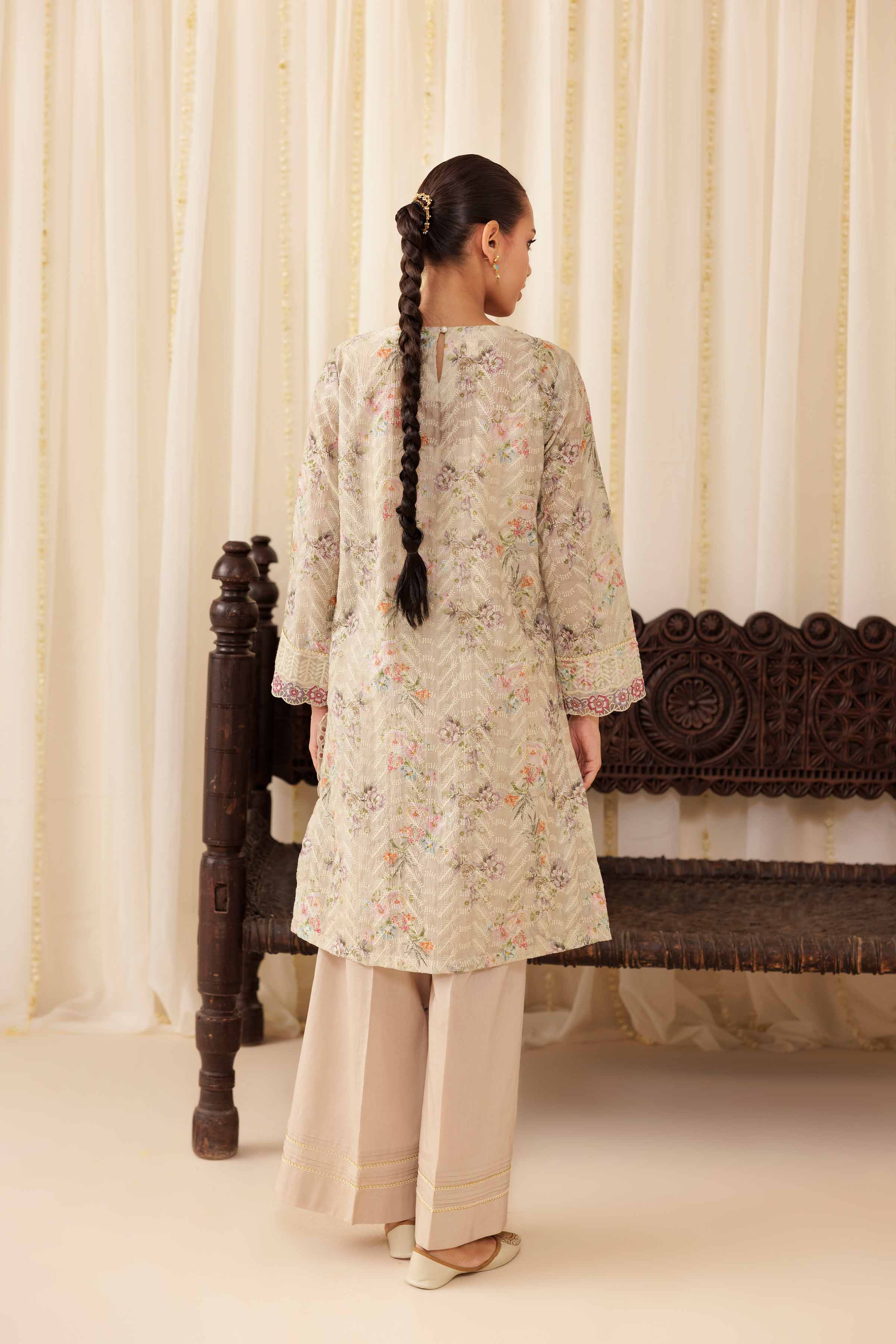 NISHATUAE - Yellow Embroidered Silk 2-piece Ready to wear Dress