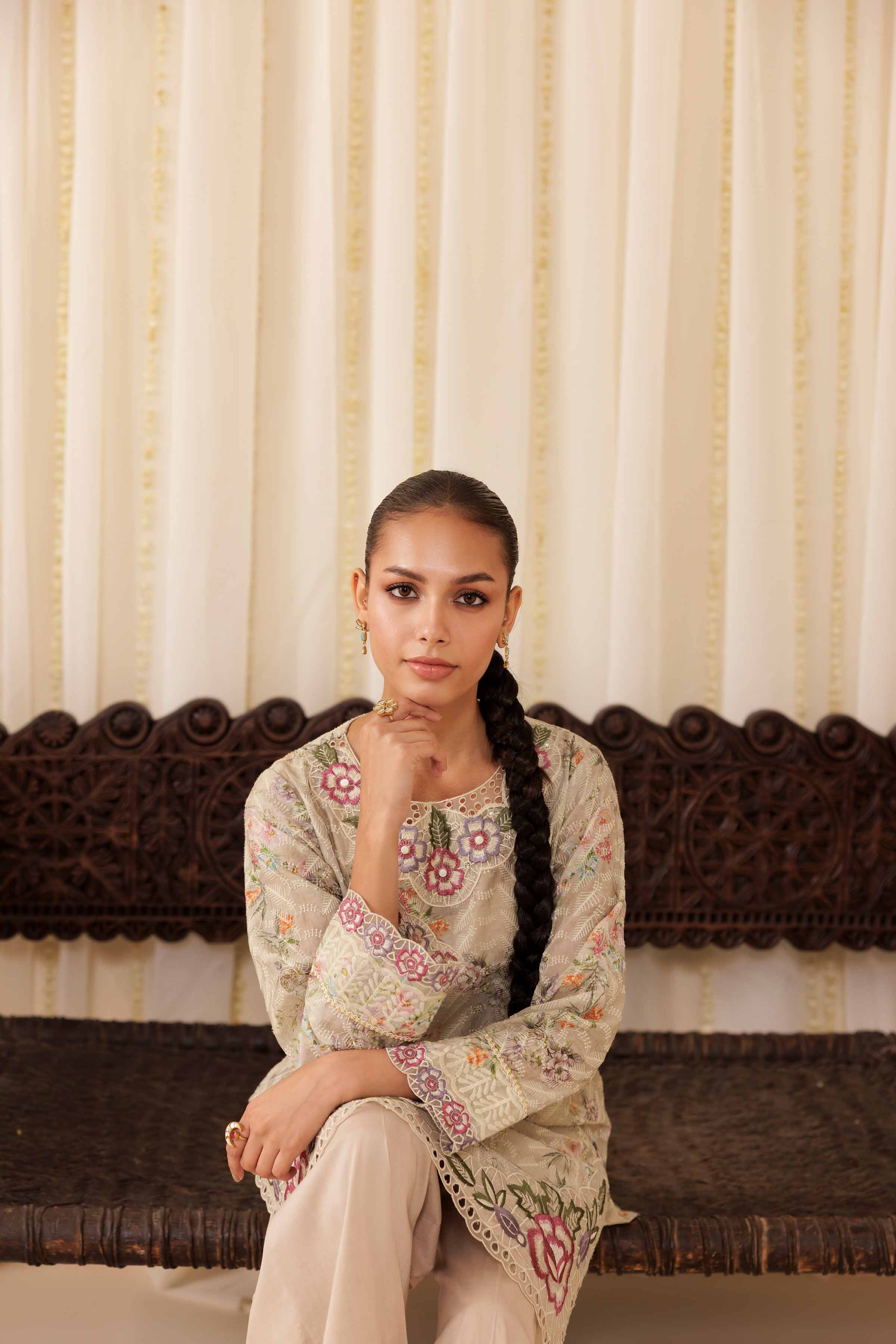NISHATUAE - Yellow Embroidered Silk 2-piece Ready to wear Dress