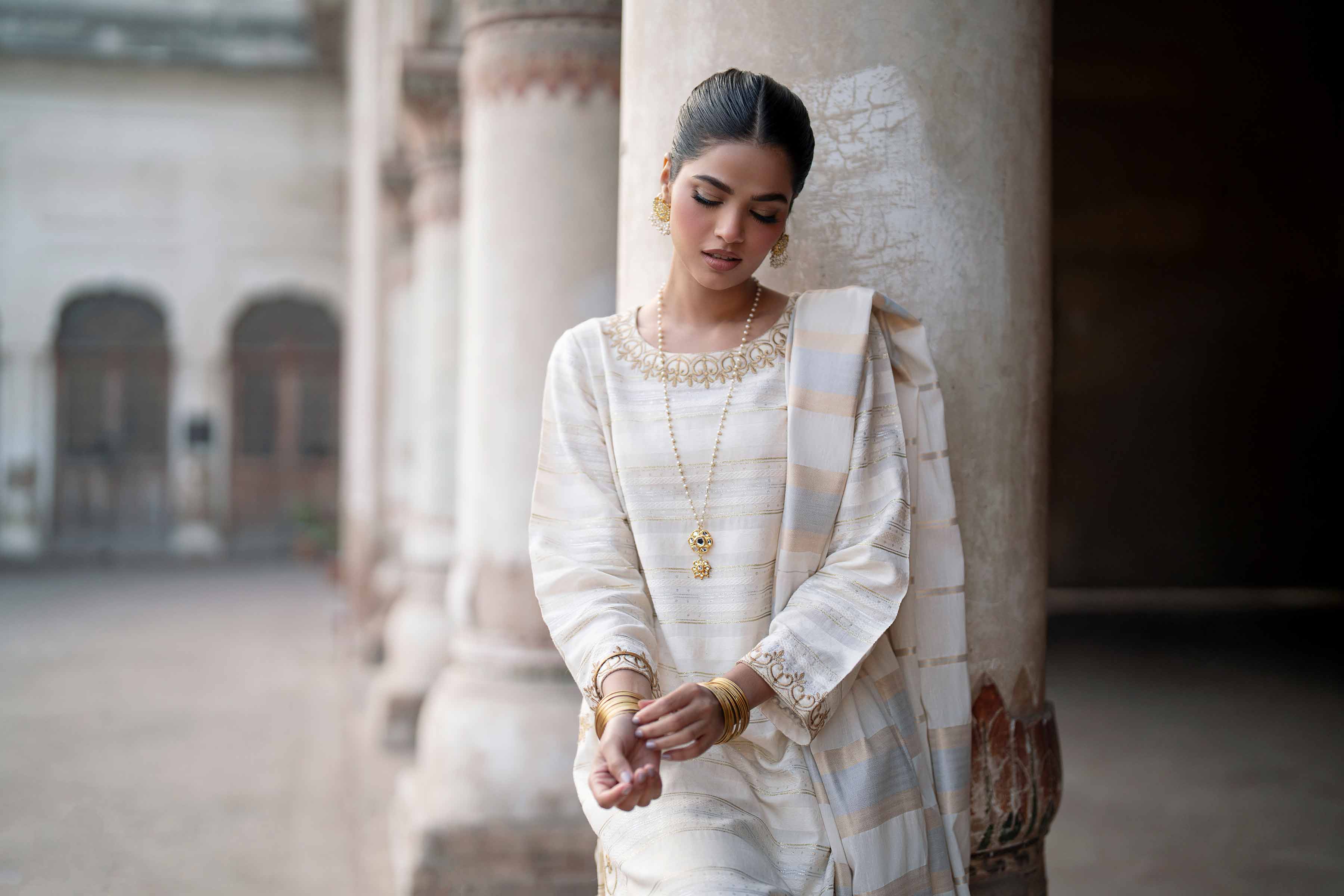 3 Piece - Embroidered Suit - PFE25-37