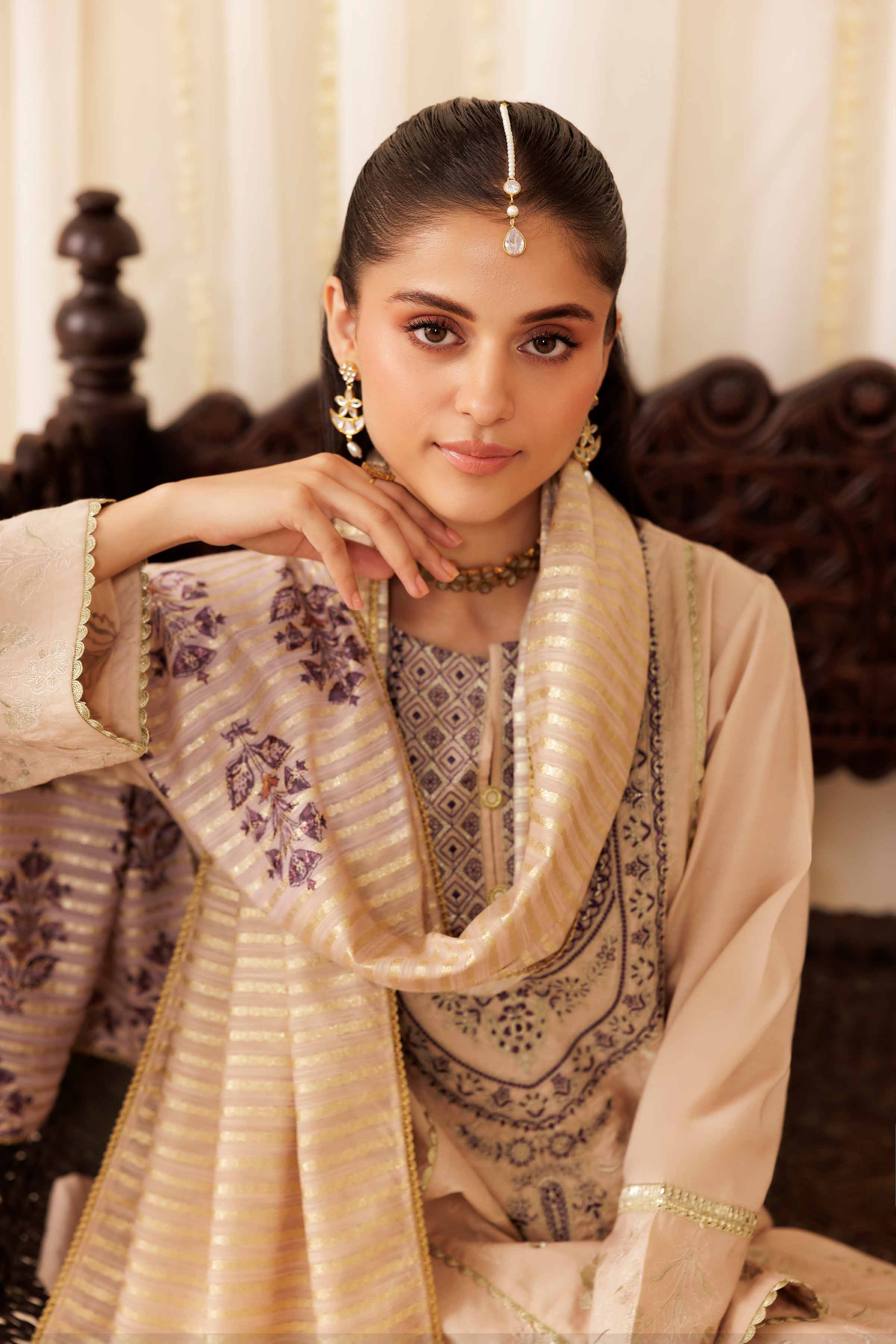 NishatUAE - Pink Embroidered Silk Suit Ready to wear Suit