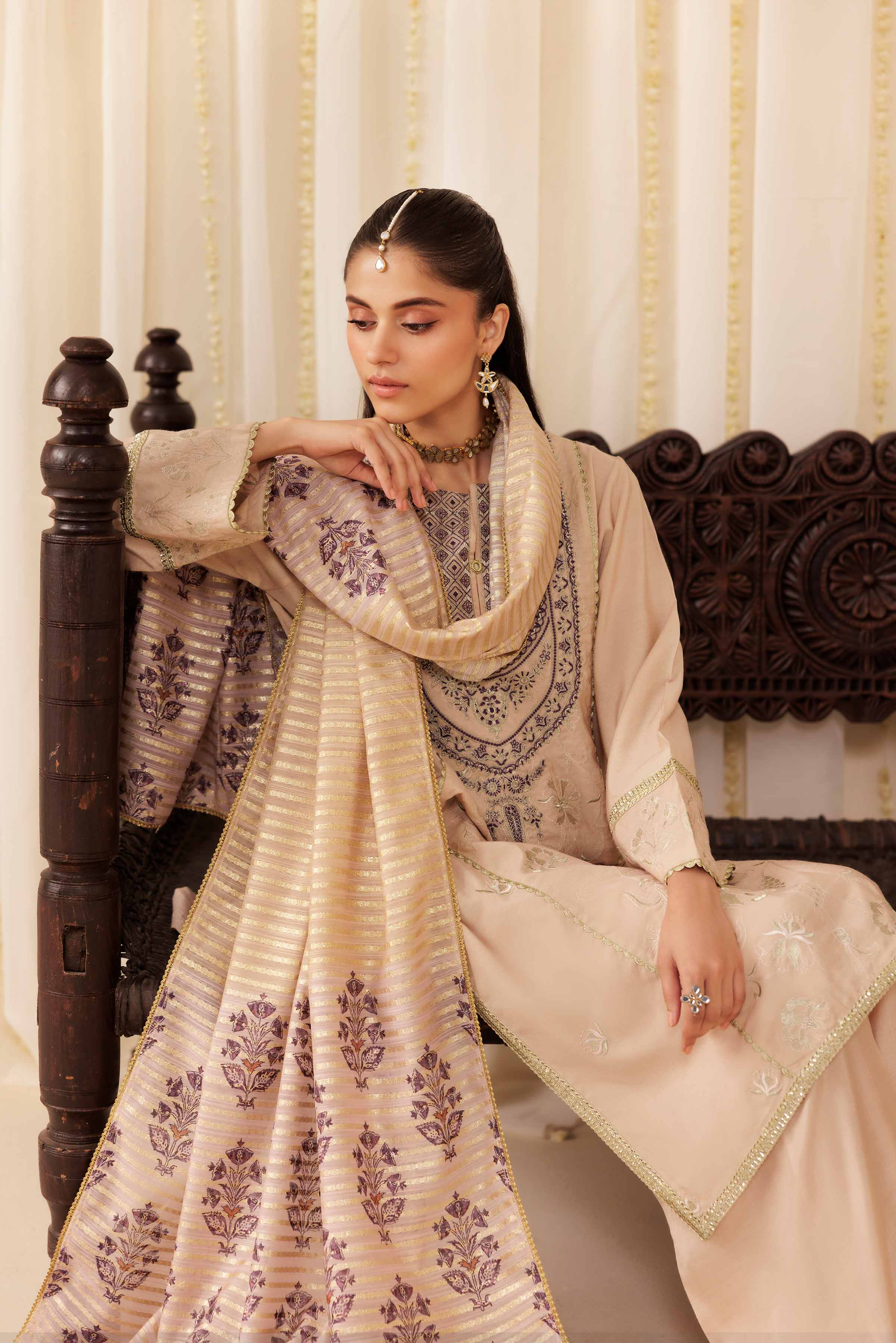 NishatUAE - Pink Embroidered Silk Suit Ready to wear Suit