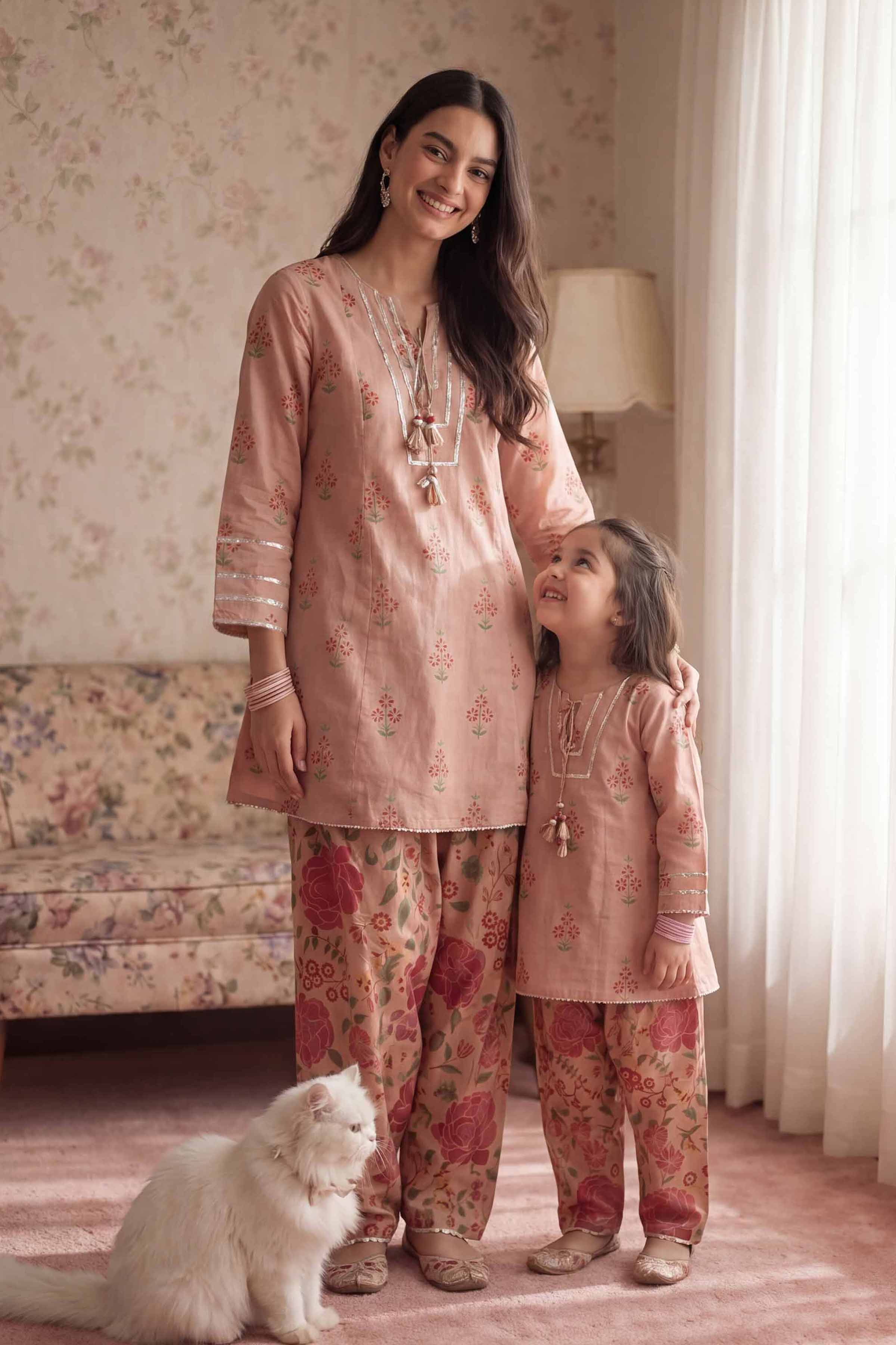 2 Piece - Printed Suit - PMD26-10 M Pink Lawn Printed Frocks
