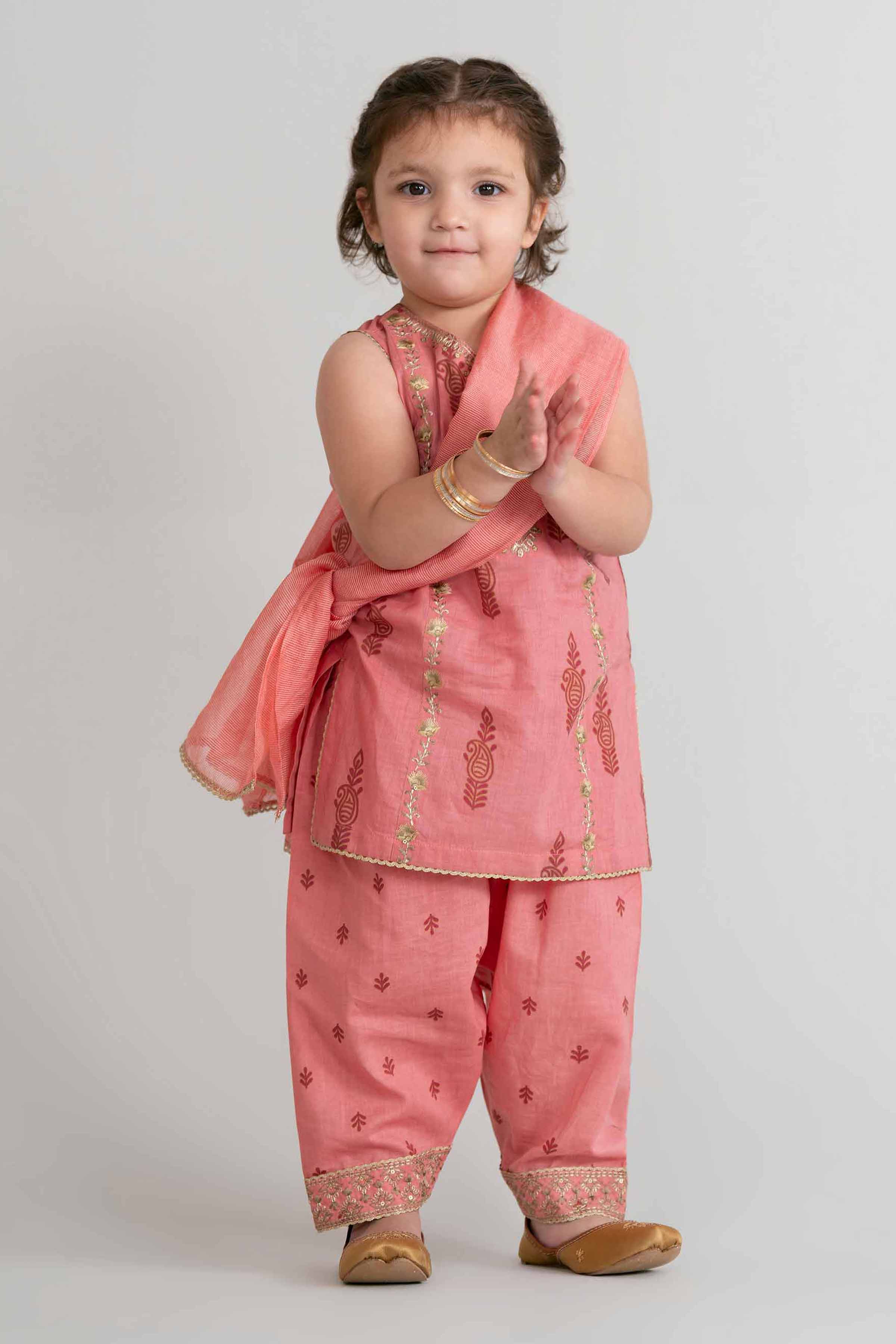 3 Piece - Printed Embroidered Suit - PMD26-42 D Pink Lawn Embroidered