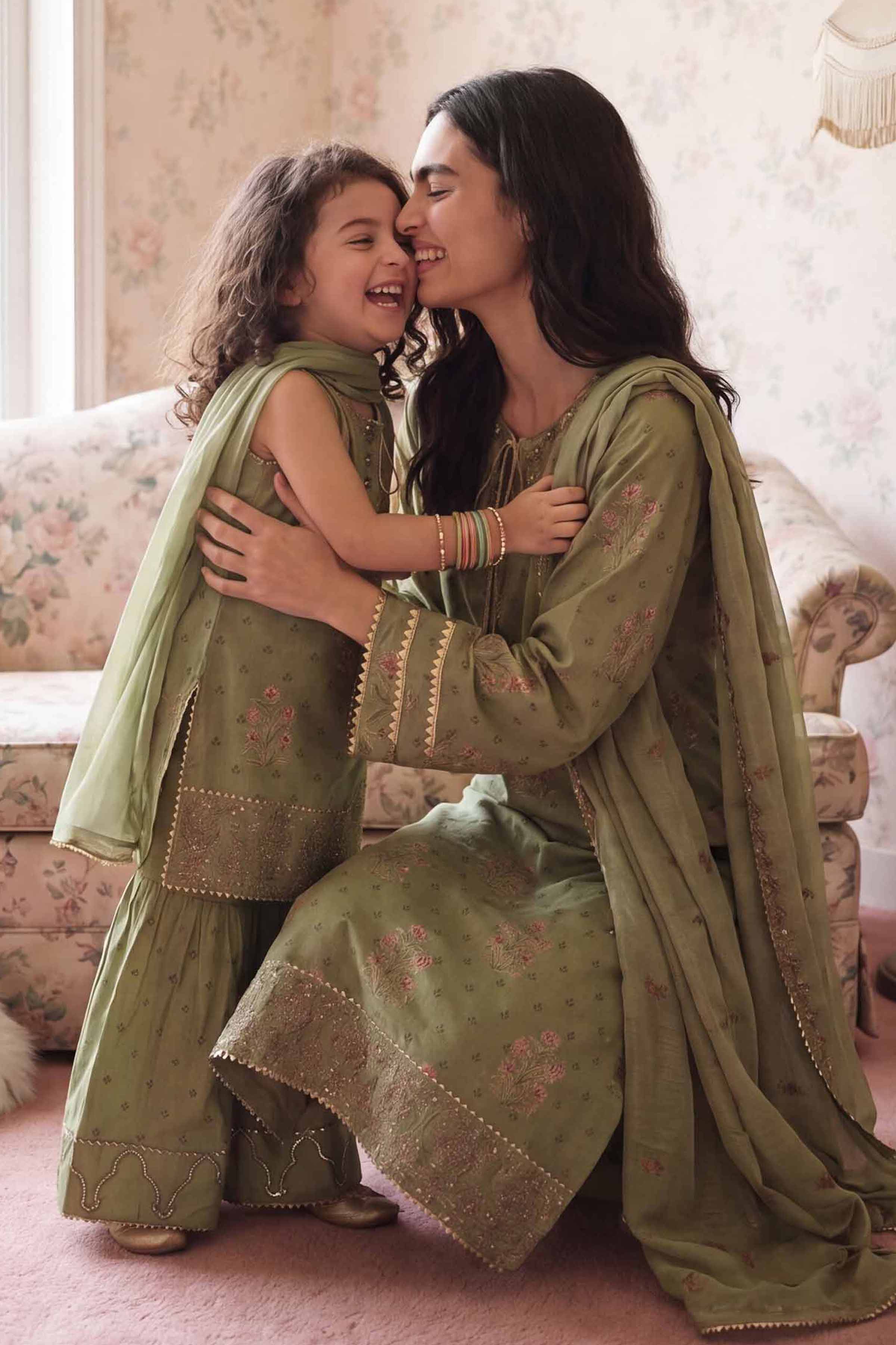 3 Piece - Printed Embroidered Suit - PMD26-46 M Green Lawn 3PC Embroidered READY TO WEAR